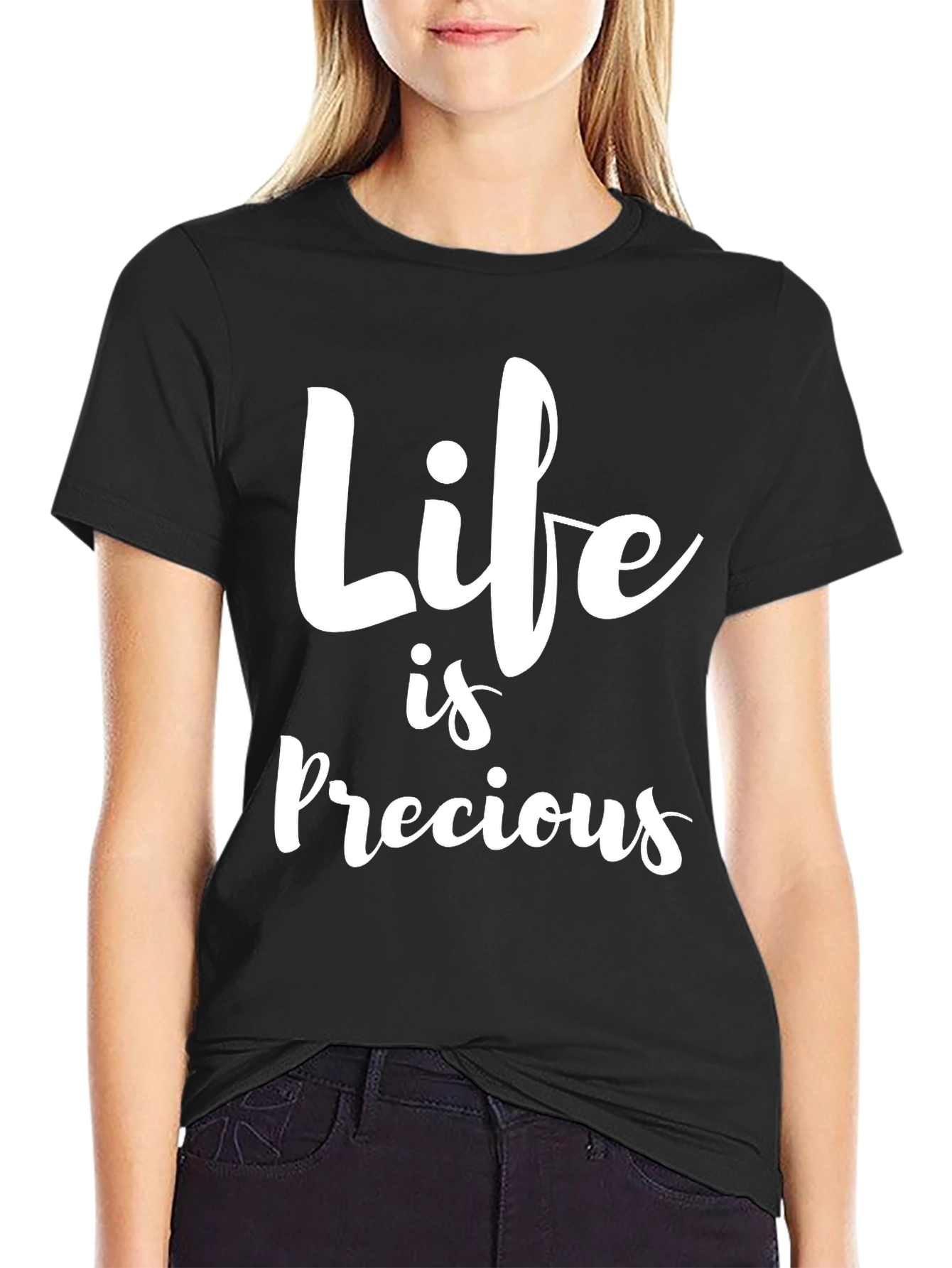 Life is Precious Graphic Tee - Black