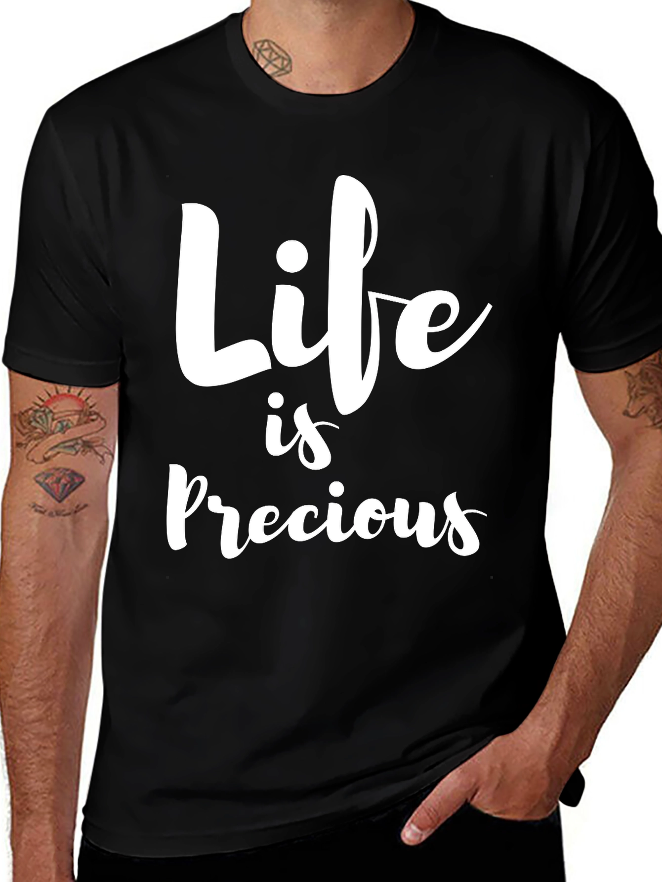 Life is Precious Graphic Tee - Black