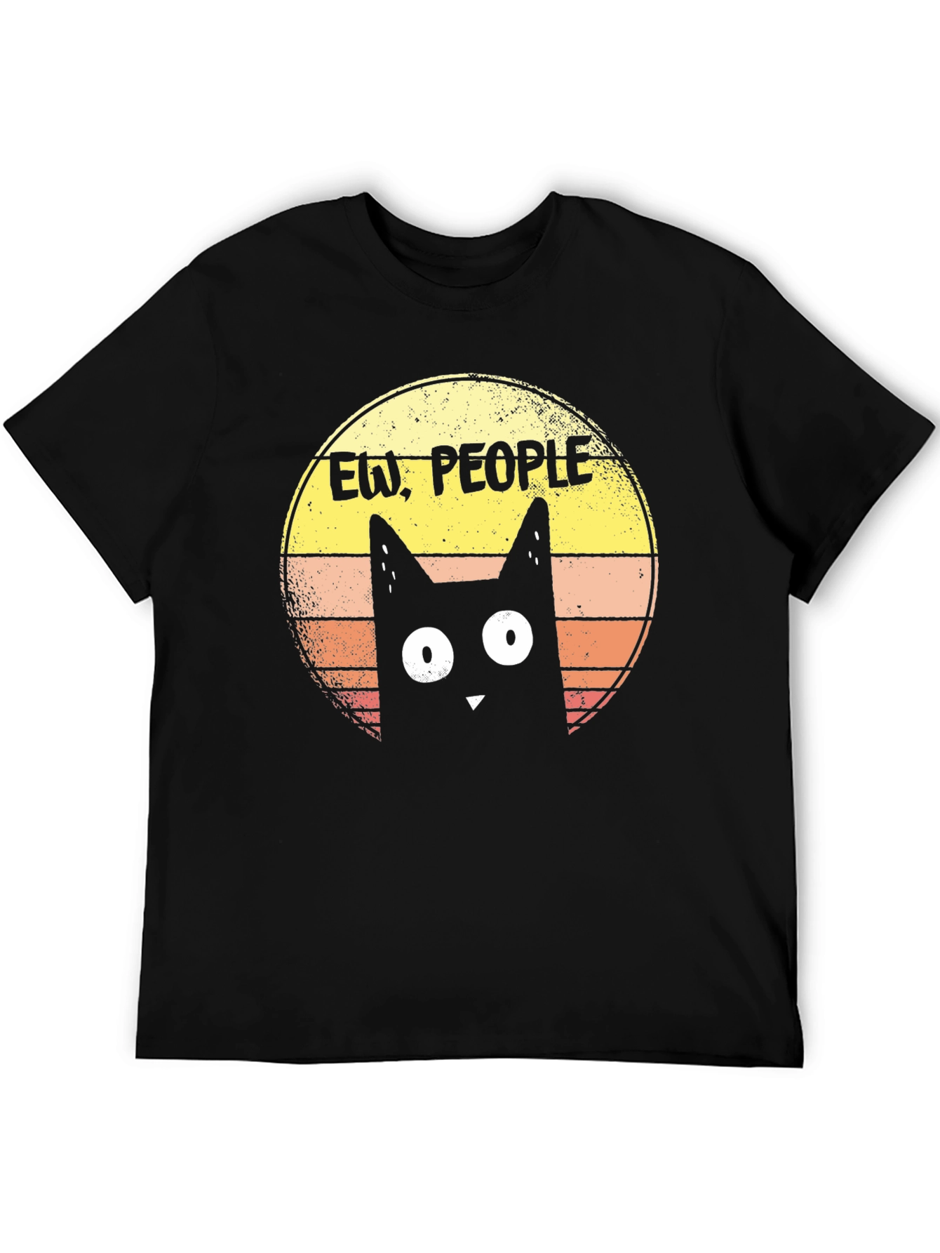 Ew People! Black Cat Graphic T-Shirt