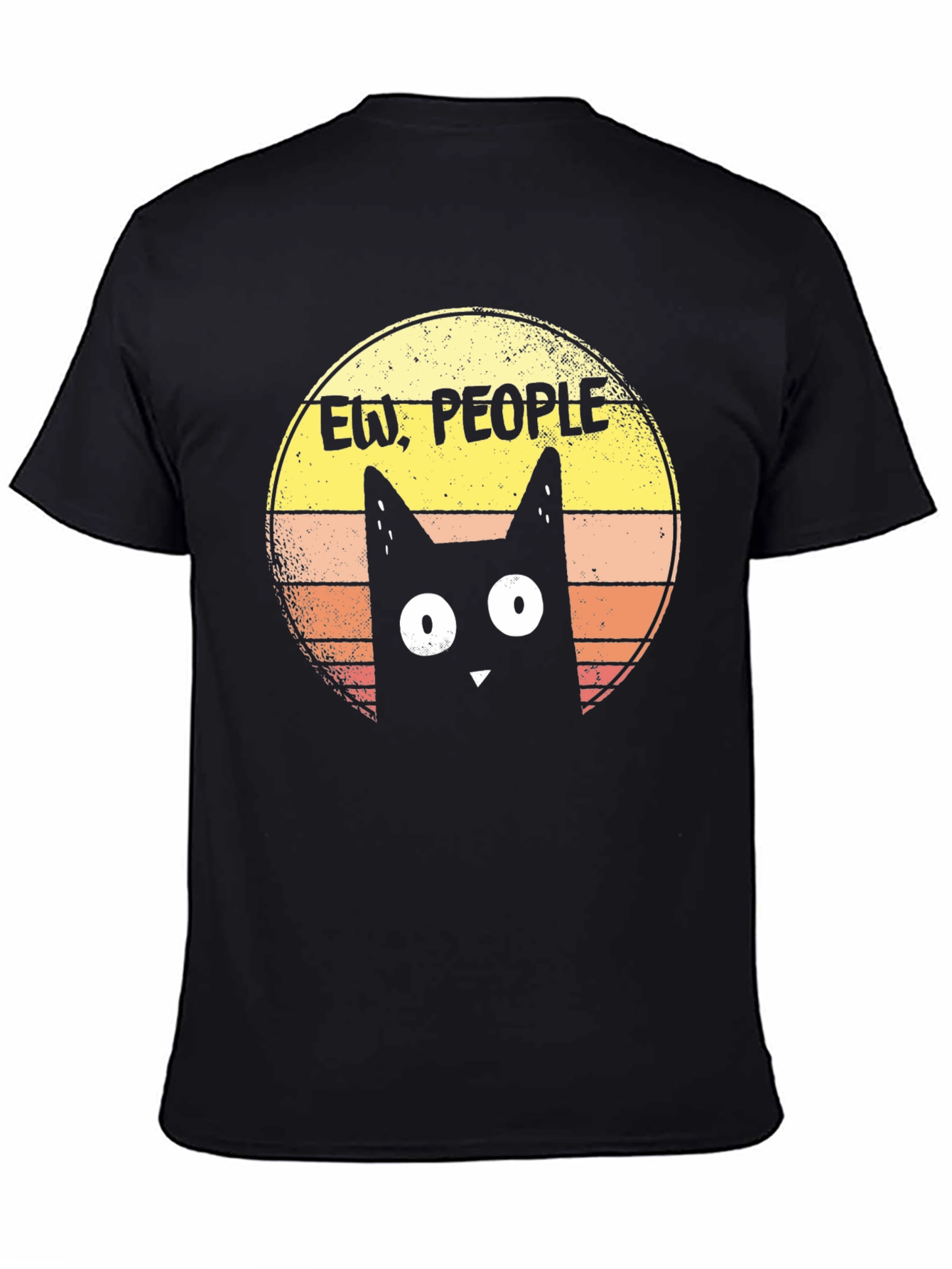 Ew People! Black Cat Graphic T-Shirt