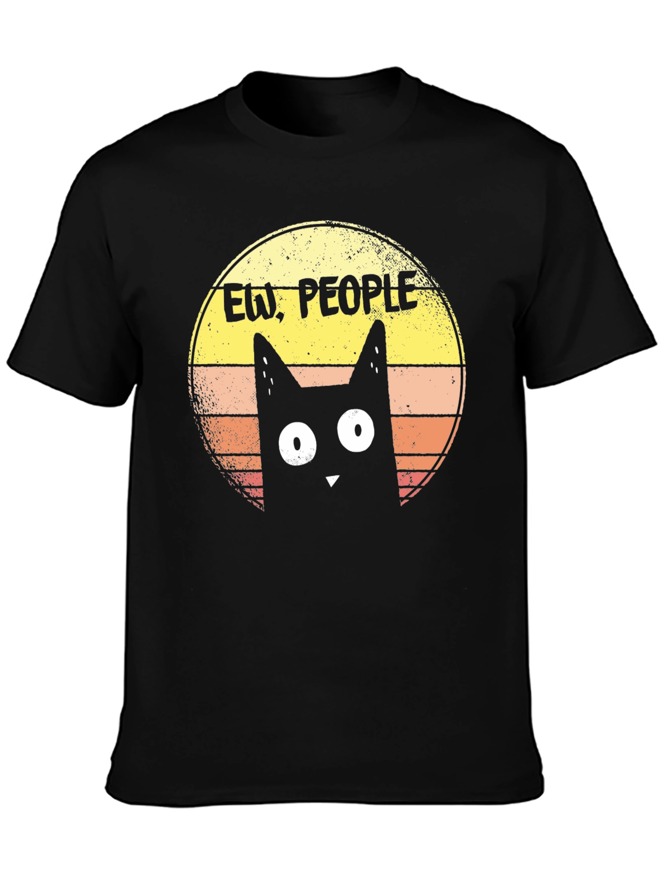 Ew People! Black Cat Graphic T-Shirt