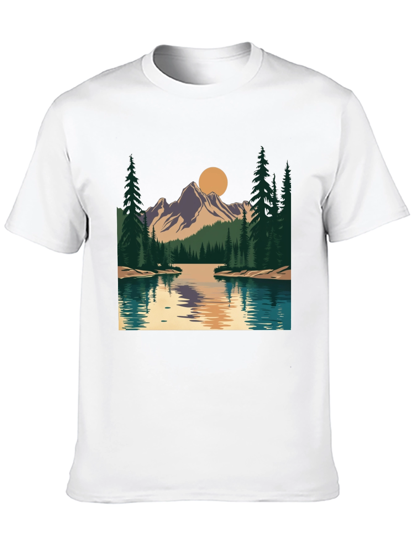 Mountain Lake Graphic Tee - Nature Inspired Design