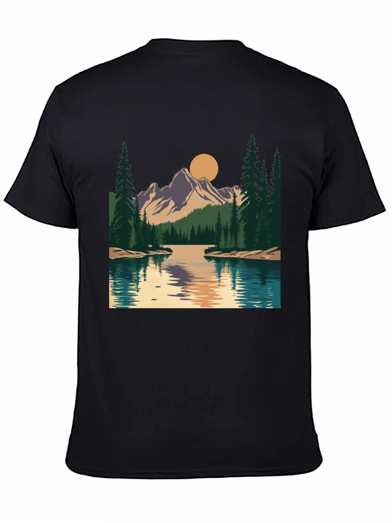 Mountain Lake Graphic Tee - Nature Inspired Design