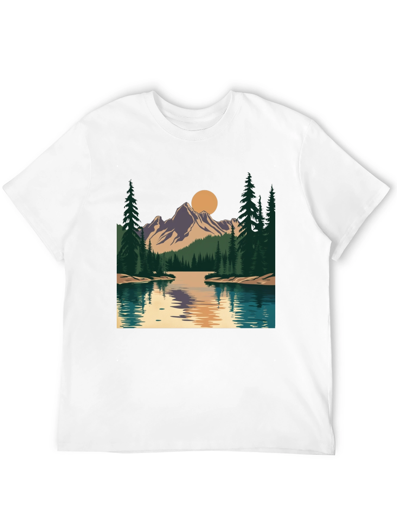 Mountain Lake Graphic Tee - Nature Inspired Design