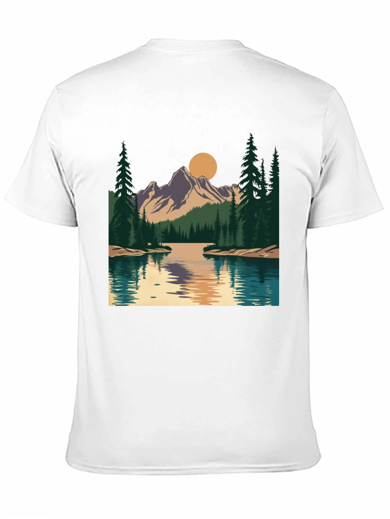 Mountain Lake Graphic Tee - Nature Inspired Design
