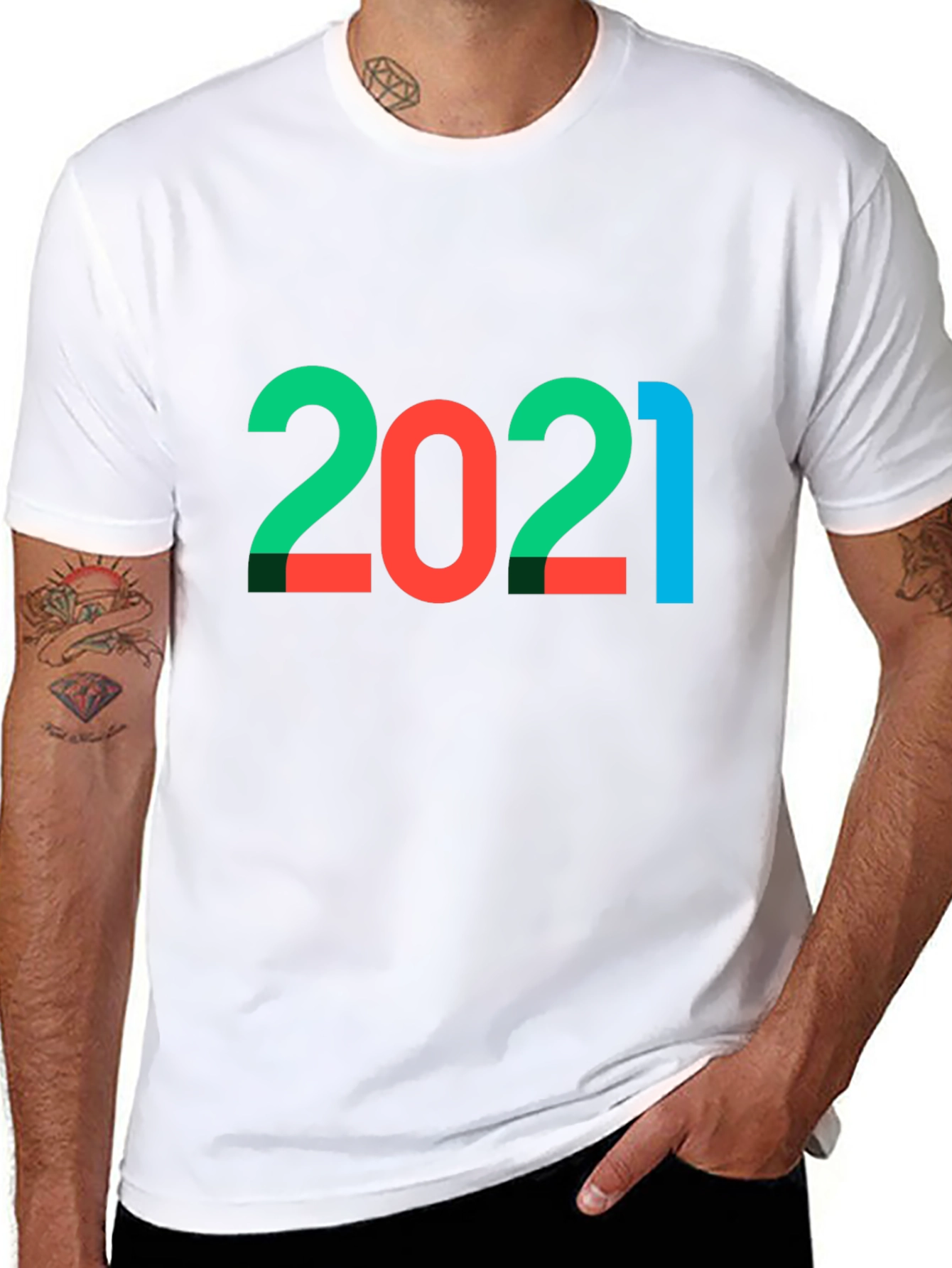 2021 Graphic Tee - Stylish Year Print