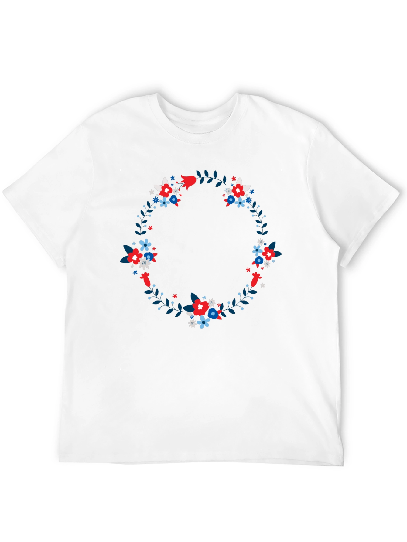 Floral Wreath Black T-Shirt
