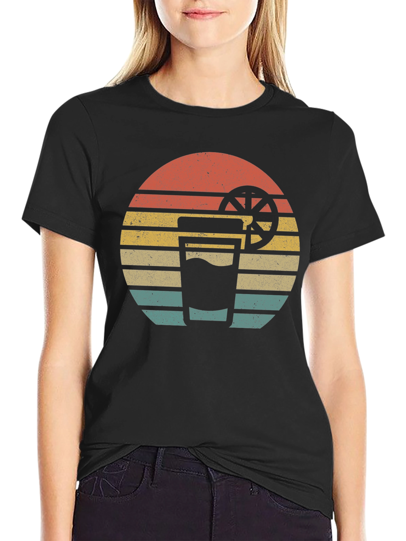 Retro Sunset Drink T-Shirt