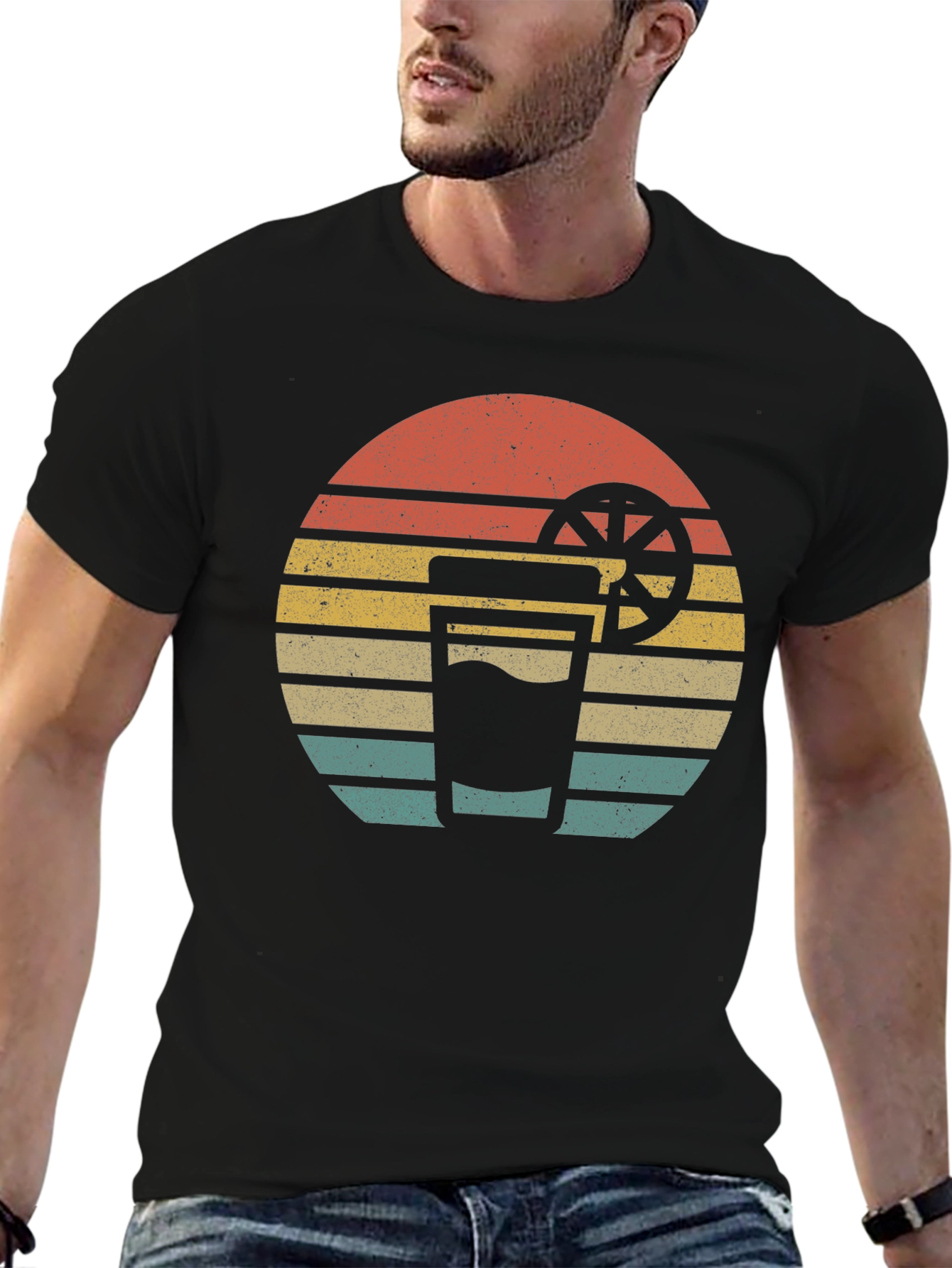Retro Sunset Drink T-Shirt