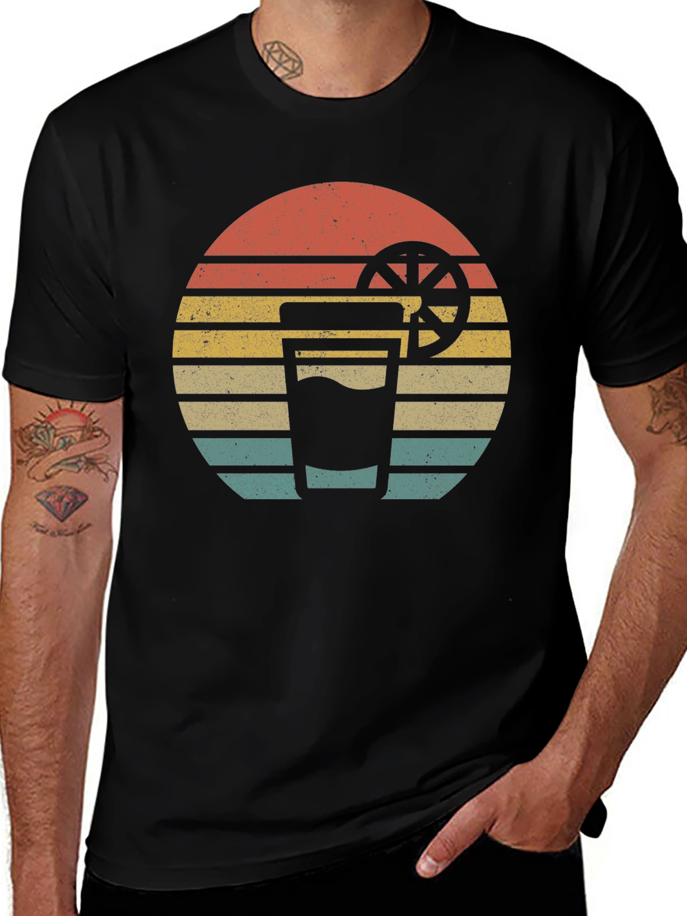 Retro Sunset Drink T-Shirt