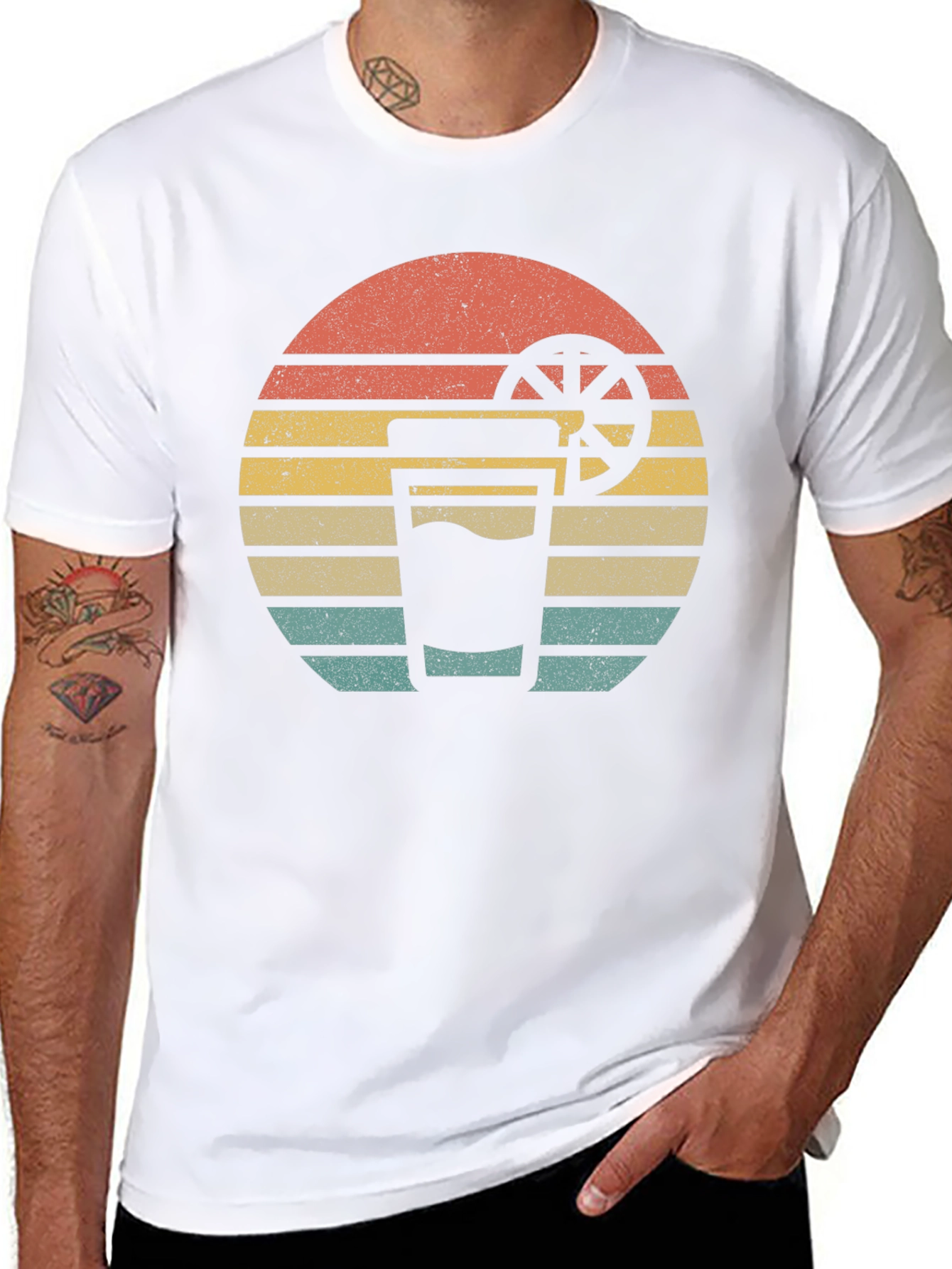 Retro Sunset Drink T-Shirt