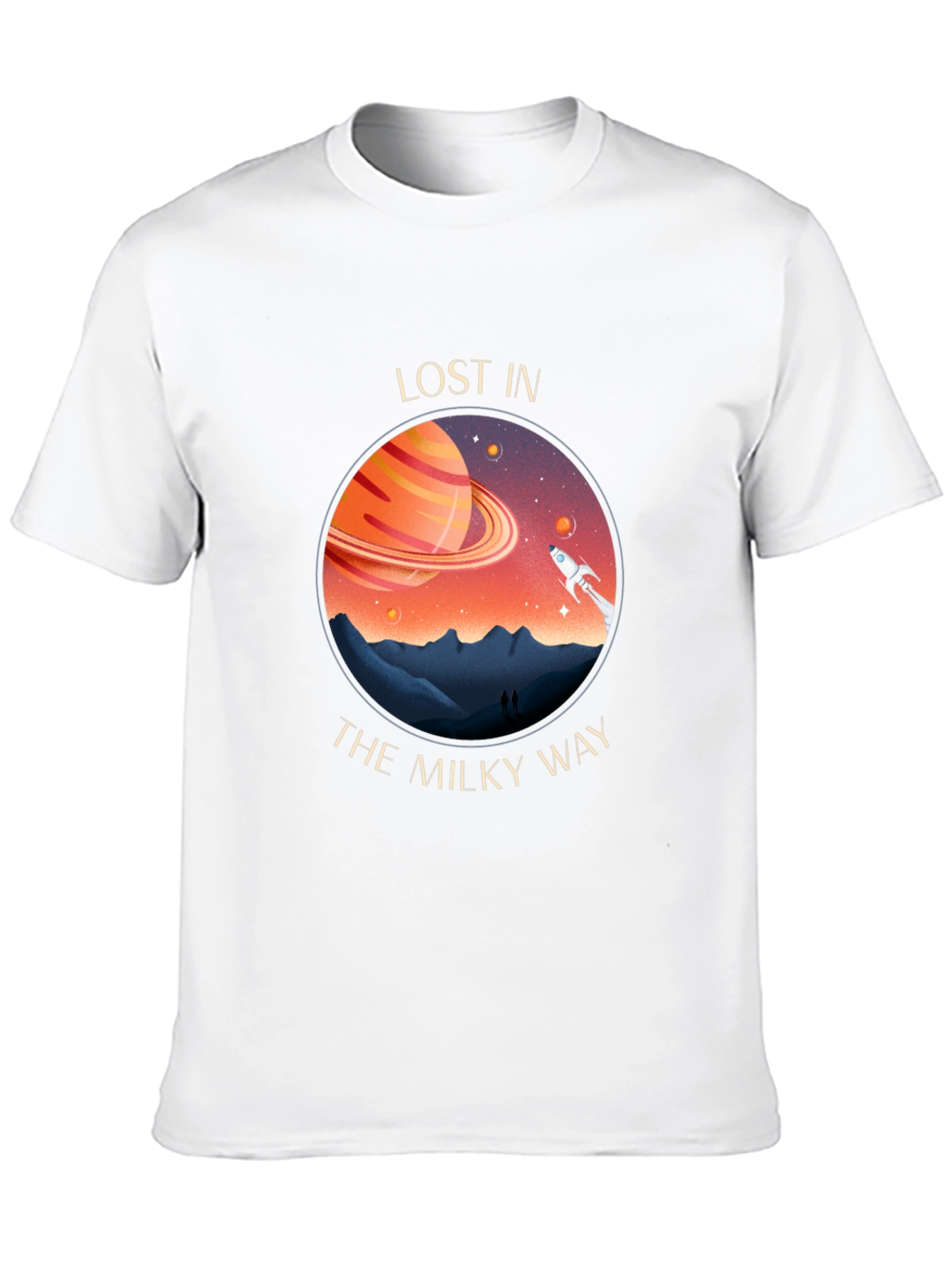 Lost in The Milky Way Black Graphic T-Shirt