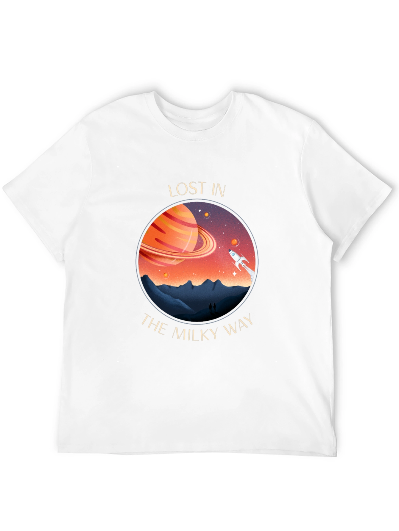 Lost in The Milky Way Black Graphic T-Shirt