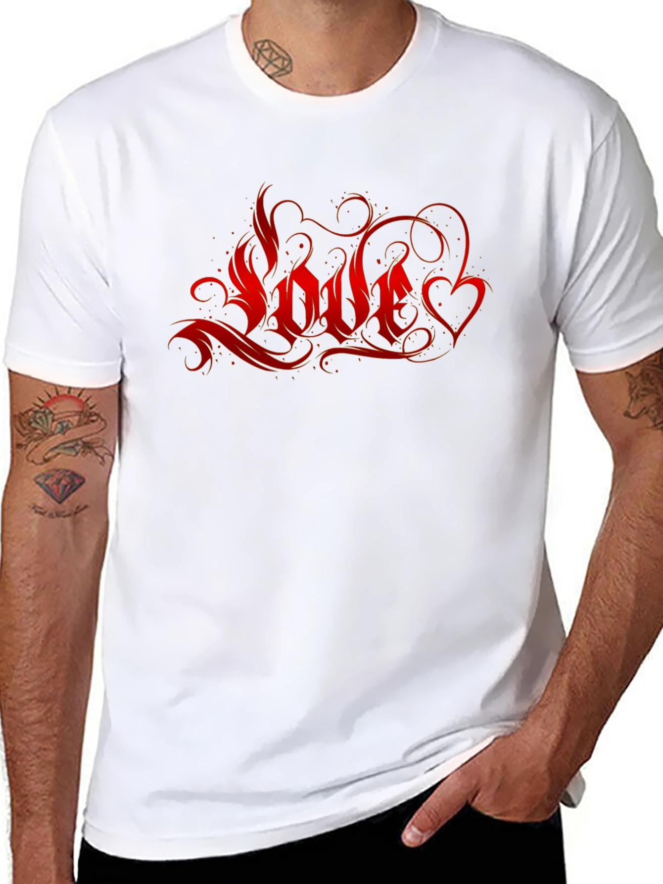 Love Graphic Print Black T-Shirt