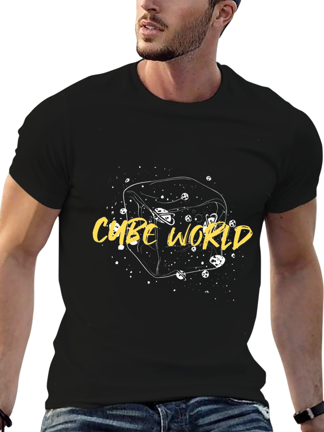 Cube World Black Graphic T-Shirt