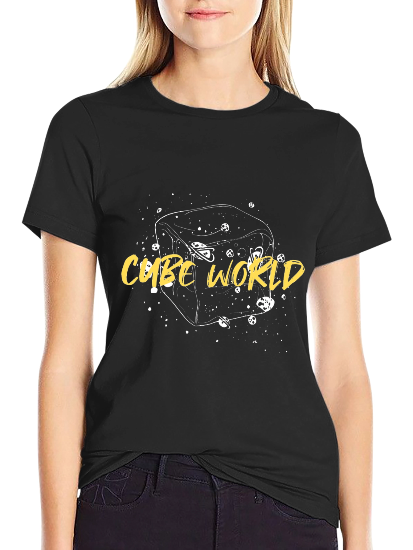 Cube World Black Graphic T-Shirt