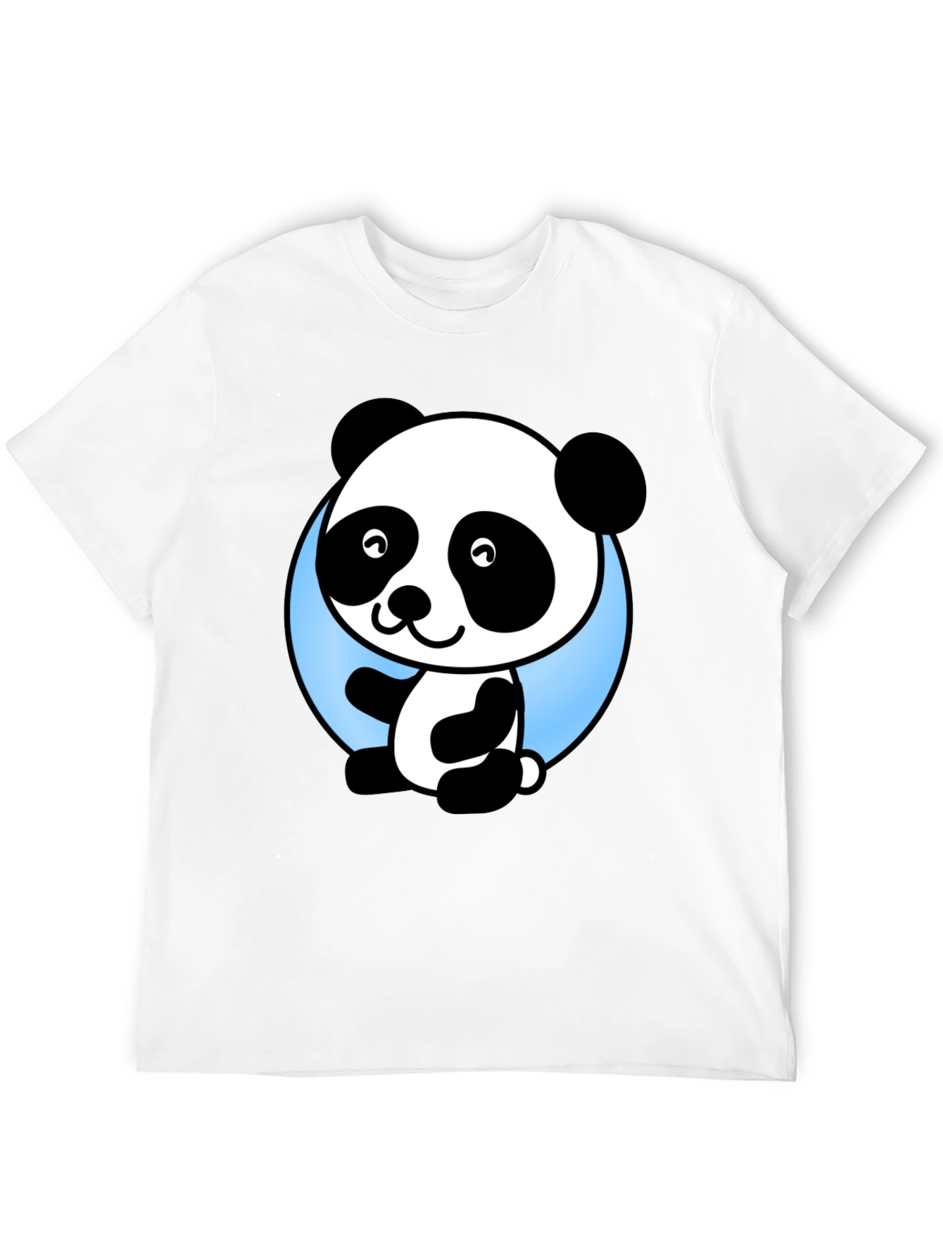 Cute Panda Bear Graphic Black T-Shirt