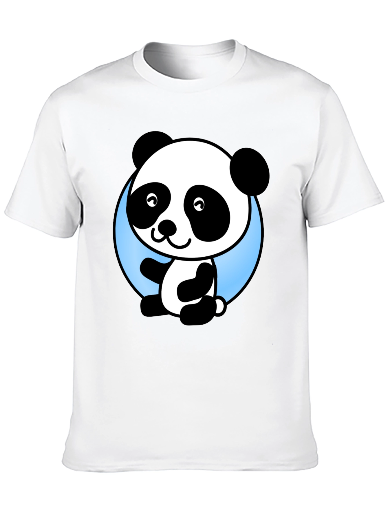 Cute Panda Bear Graphic Black T-Shirt