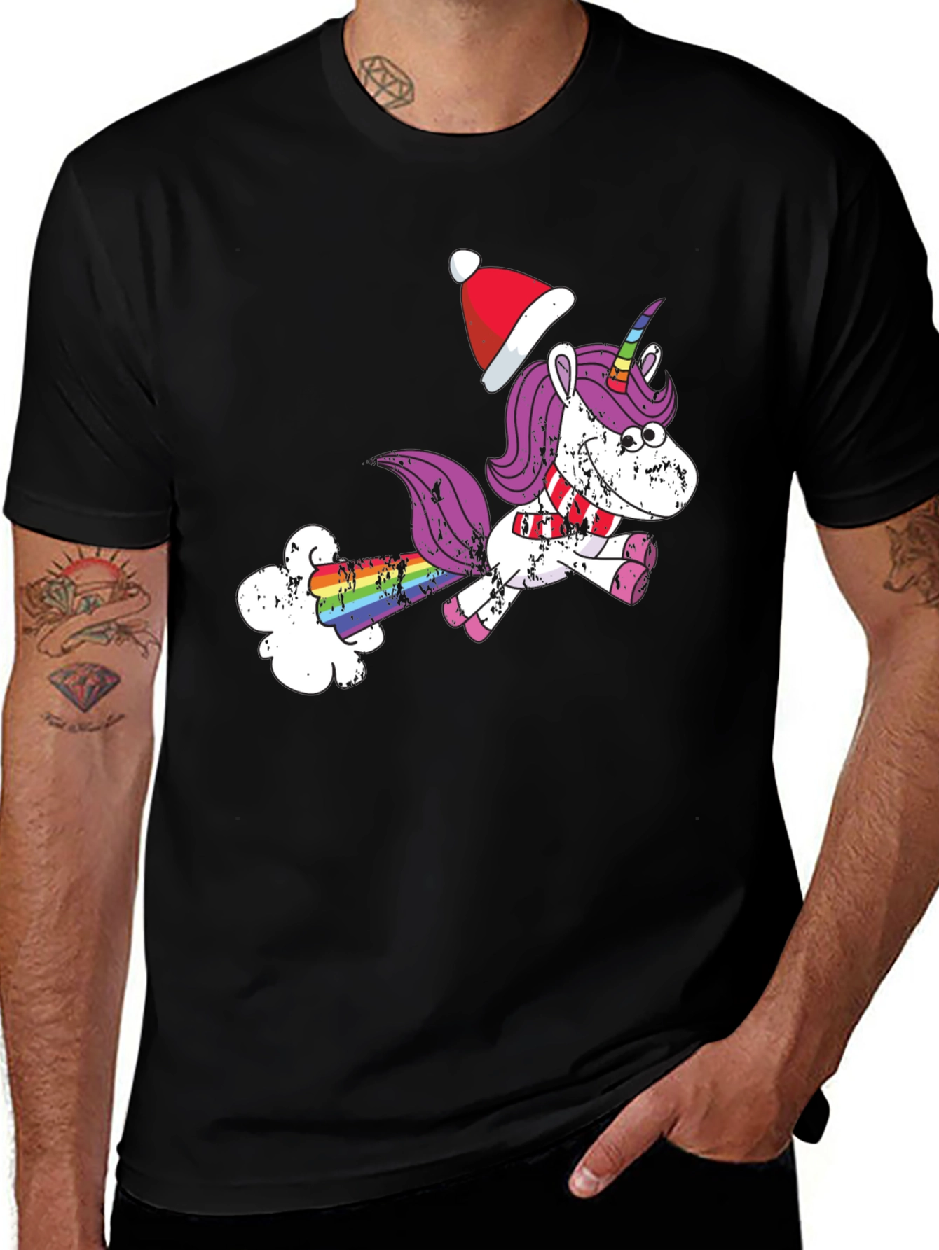 Unicorn Christmas Humor Graphic T-Shirt