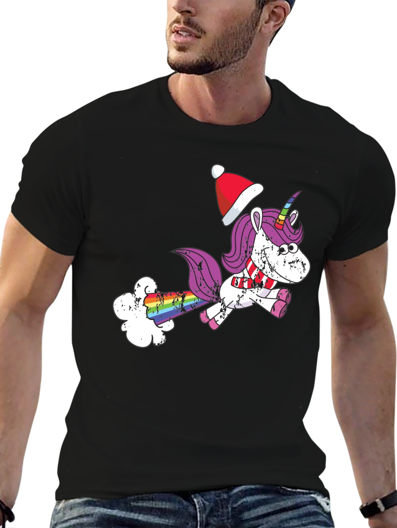 Unicorn Christmas Humor Graphic T-Shirt