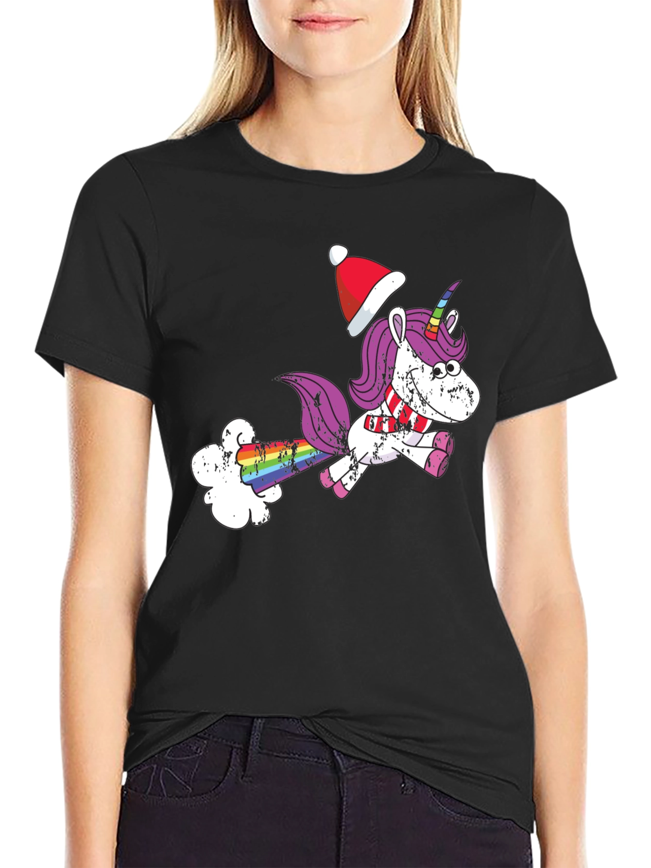 Unicorn Christmas Humor Graphic T-Shirt