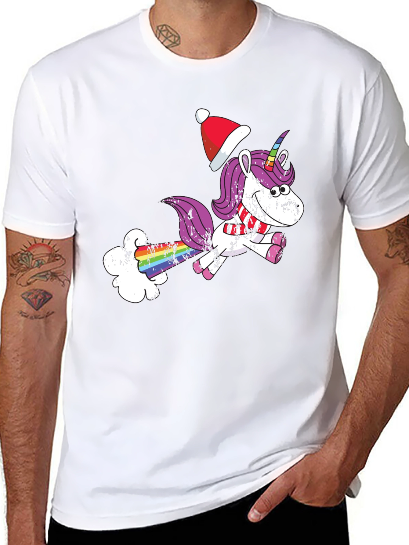 Unicorn Christmas Humor Graphic T-Shirt