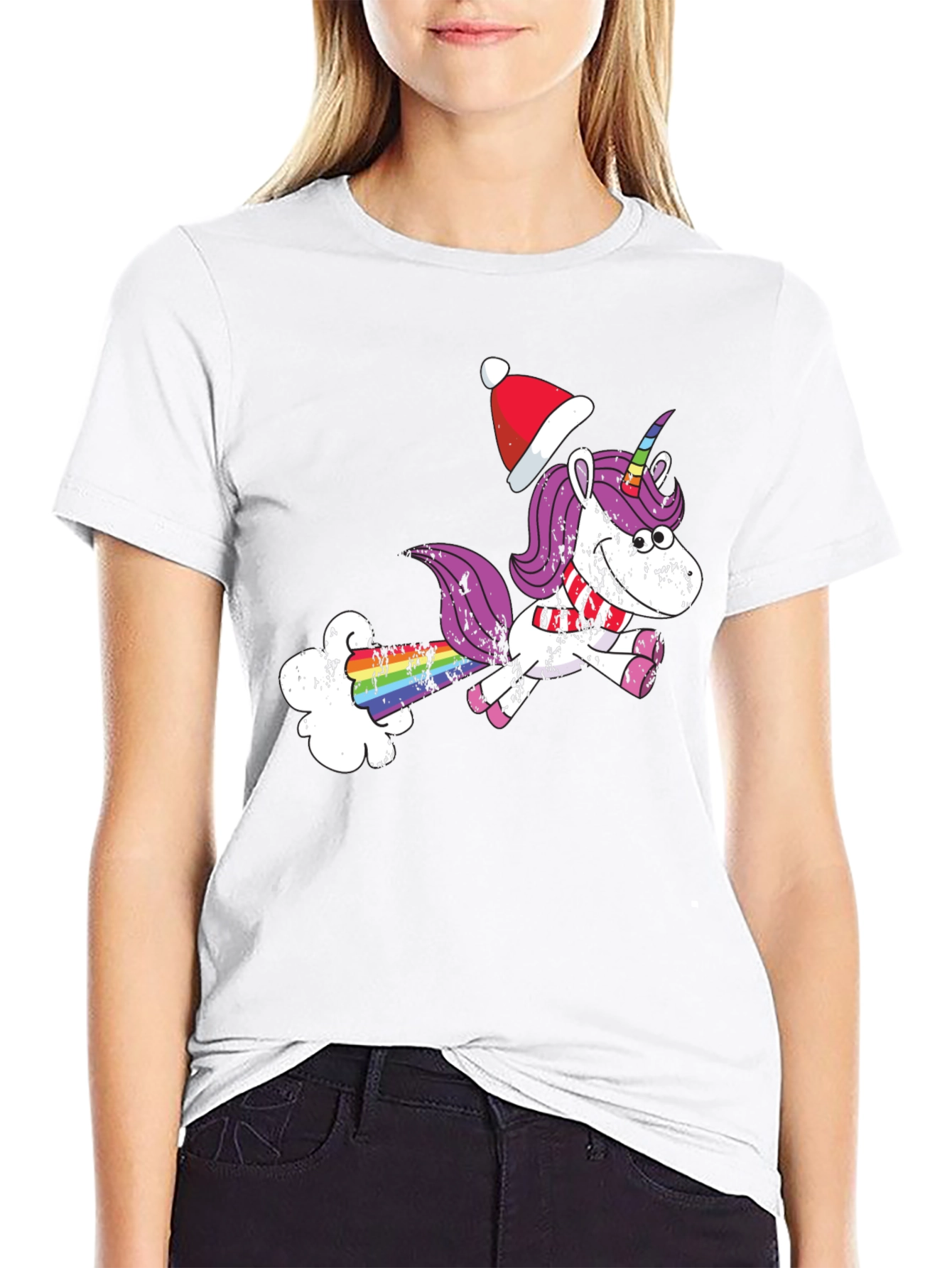 Unicorn Christmas Humor Graphic T-Shirt