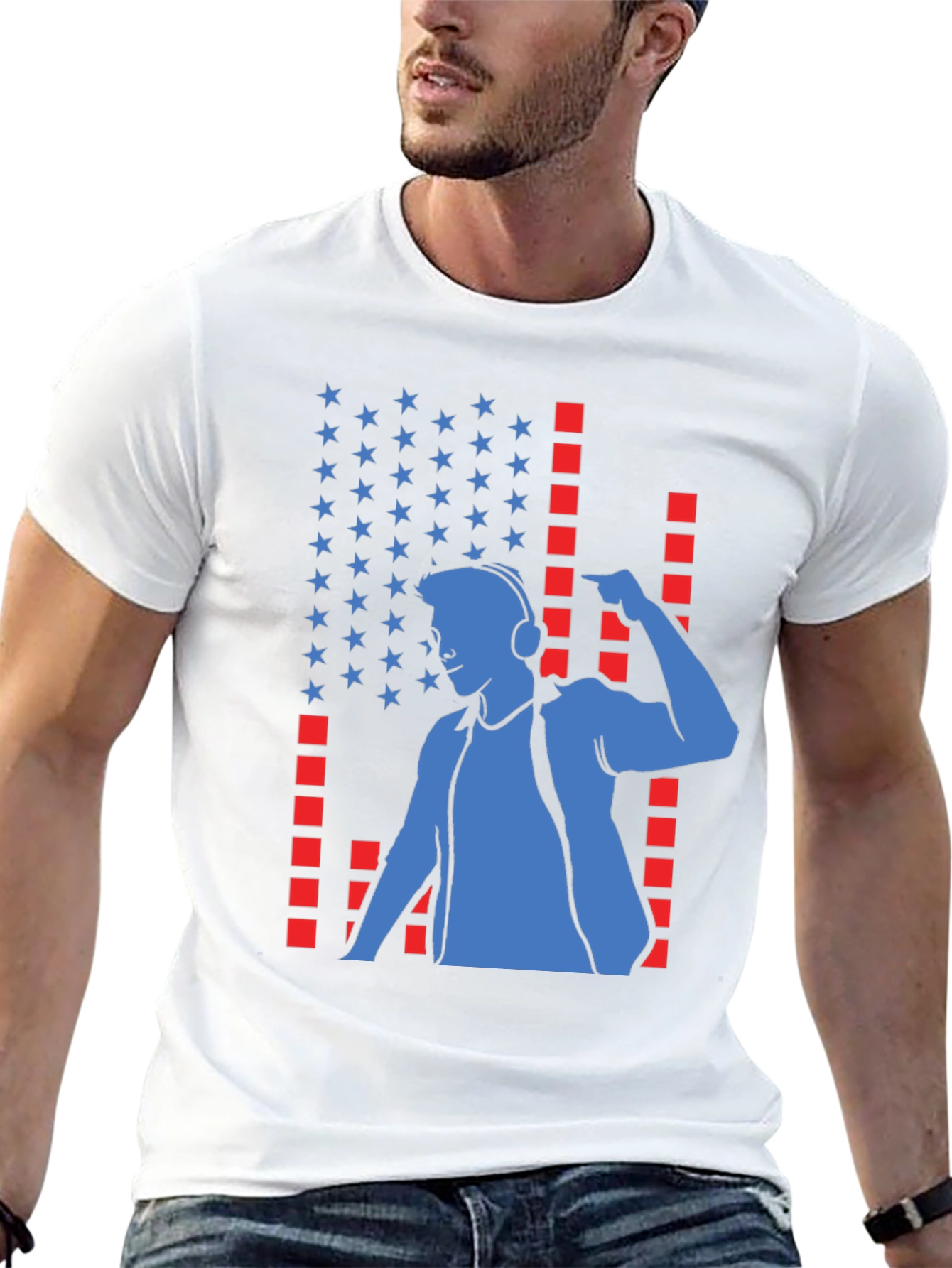 DJ American Flag Black T-Shirt