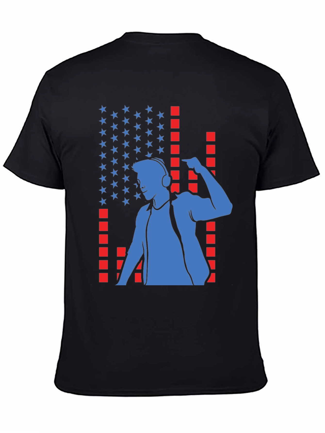 DJ American Flag Black T-Shirt