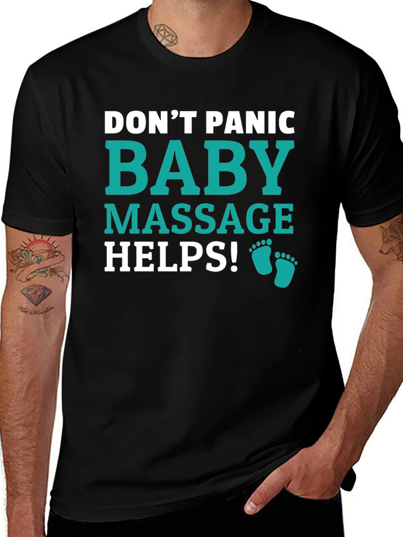 Dont Panic Baby Massage Helps Graphic Tee