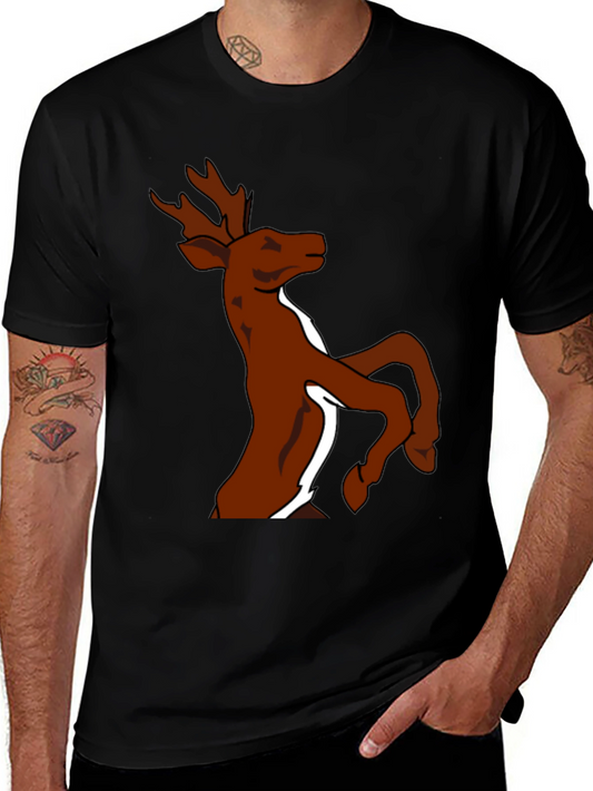 Black Deer Graphic Tee - Stylish Mens Casual Wear