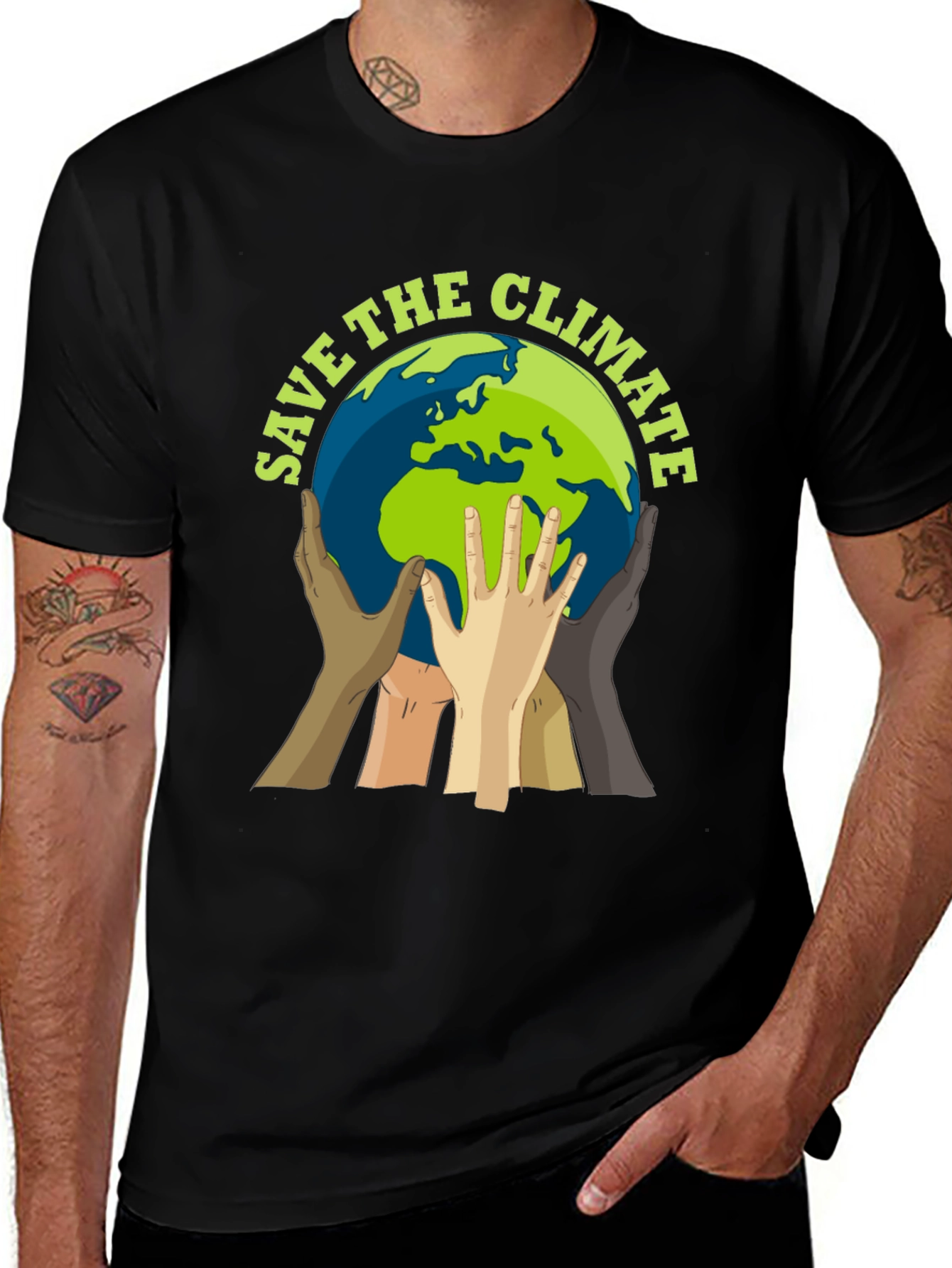 Save the Climate T-Shirt - Global Unity Design