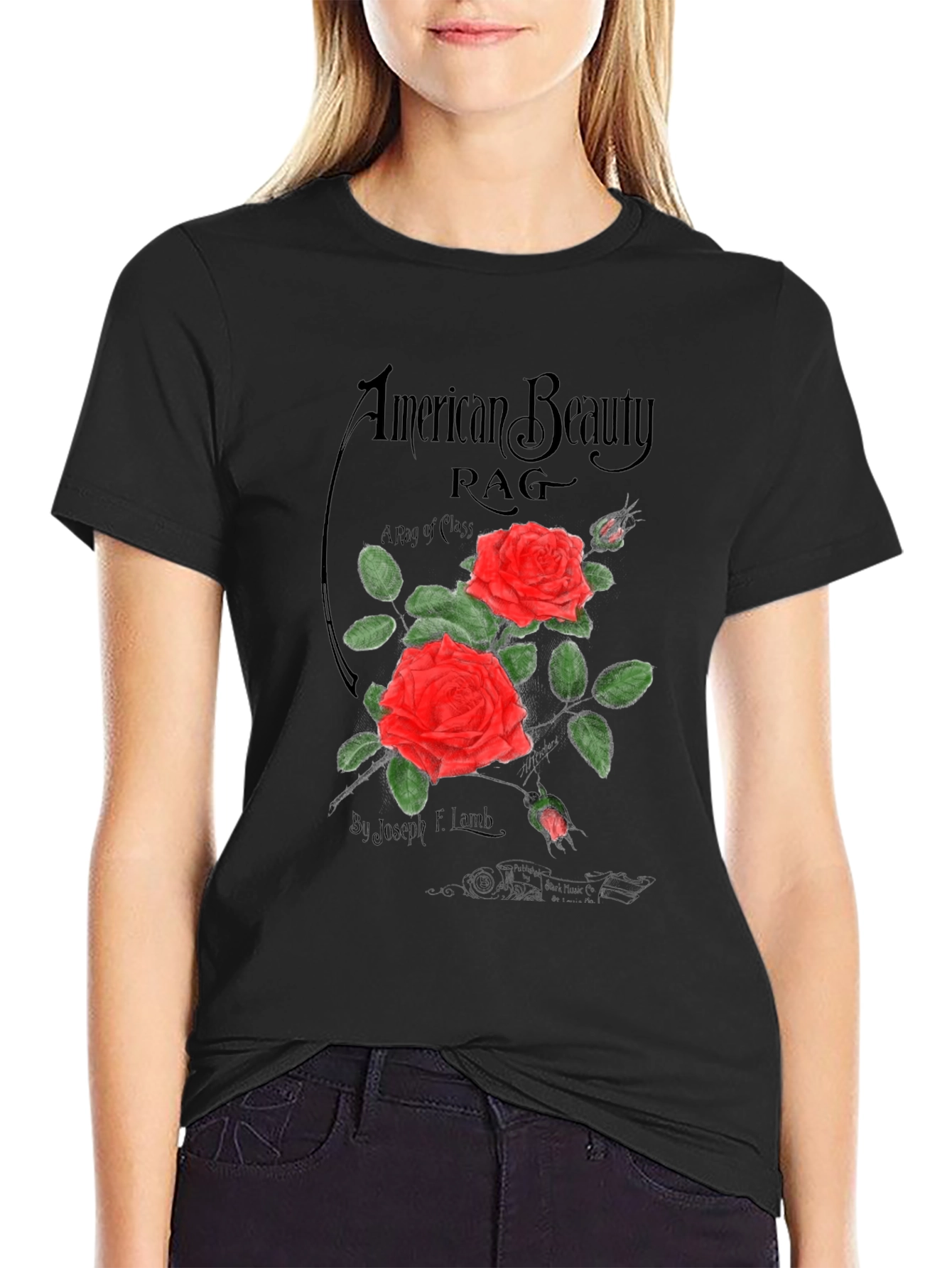 American Beauty Rag Graphic Tee - Classic Rose Design