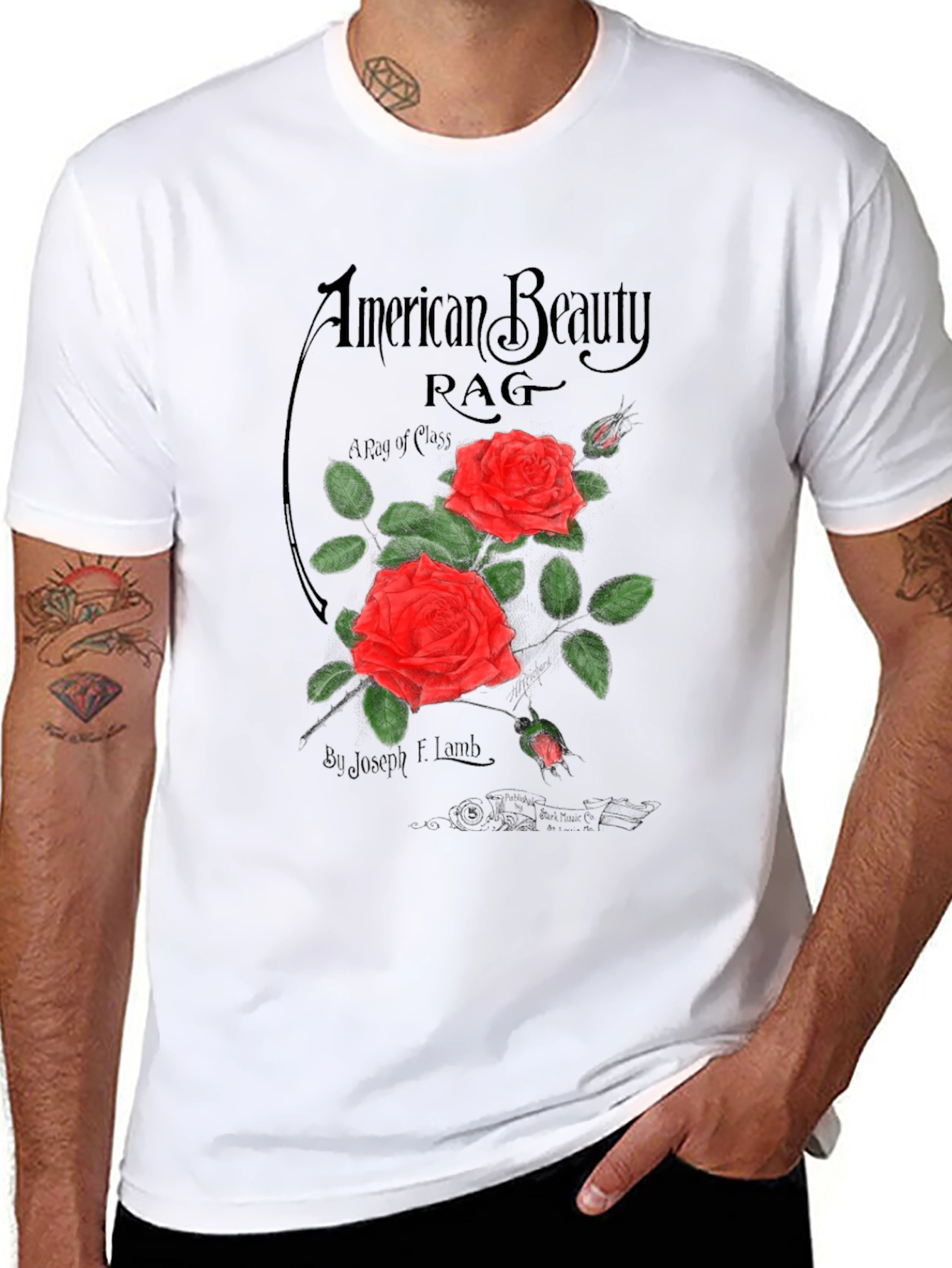American Beauty Rag Graphic Tee - Classic Rose Design