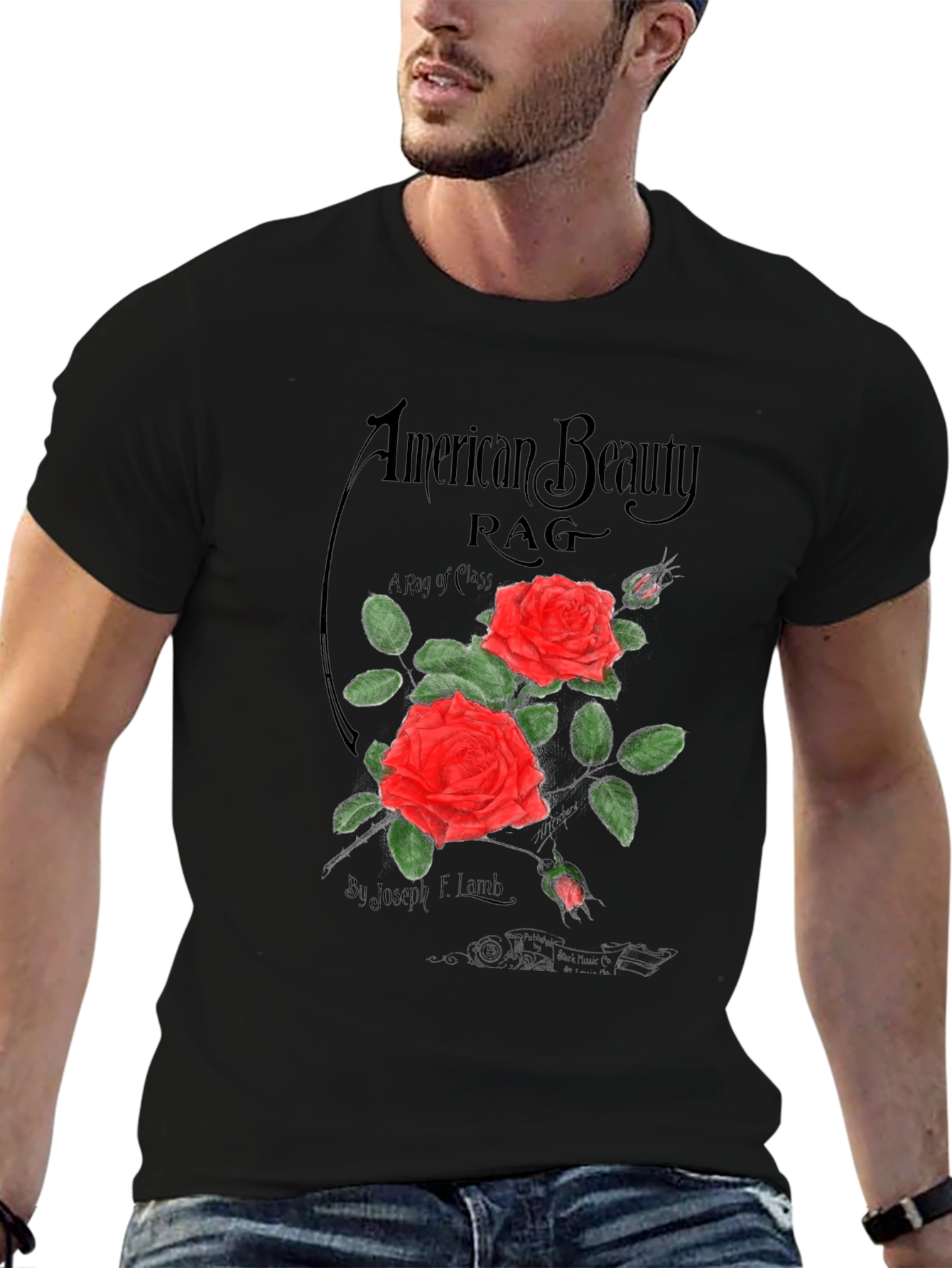 American Beauty Rag Graphic Tee - Classic Rose Design