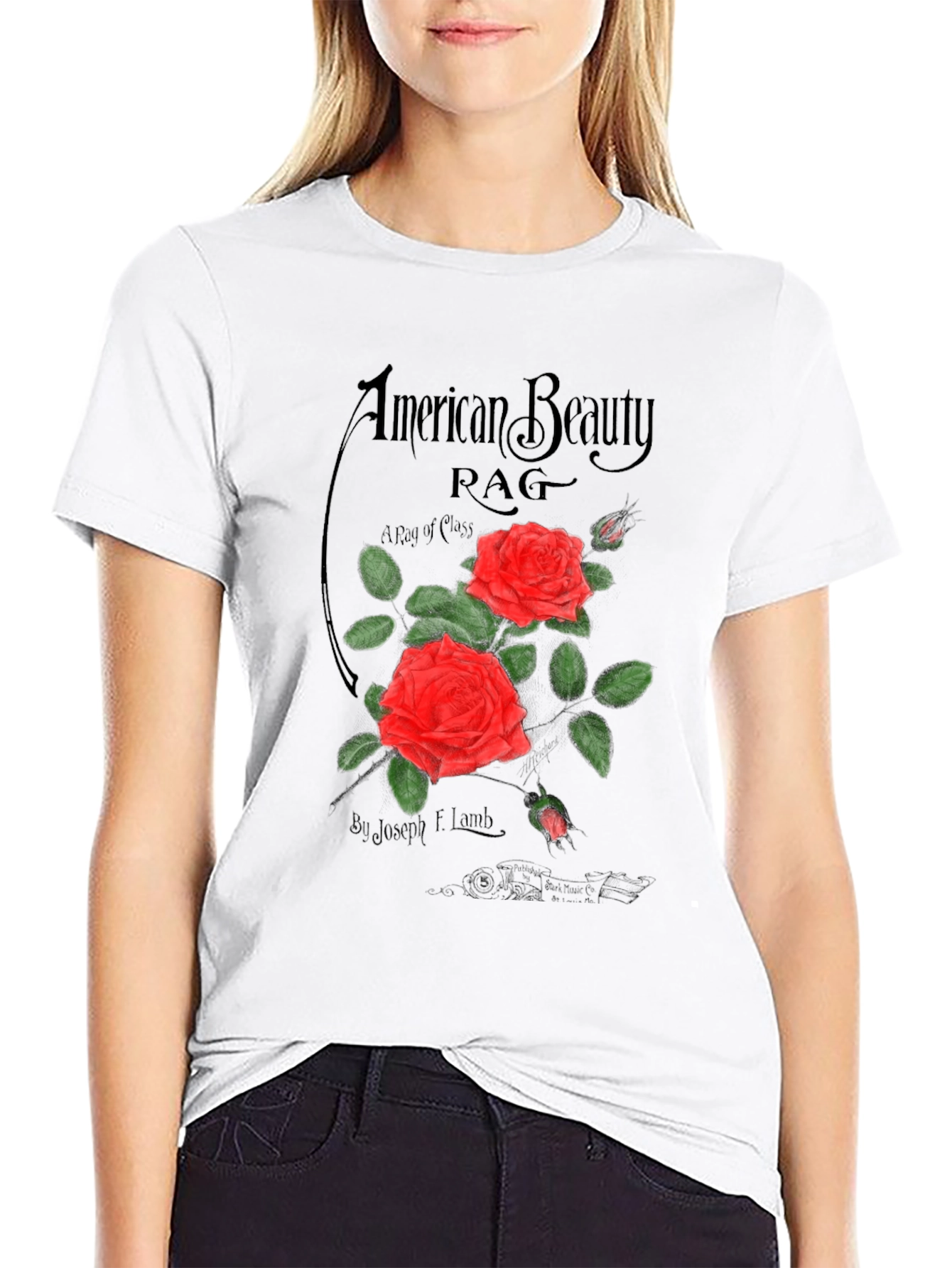 American Beauty Rag Graphic Tee - Classic Rose Design