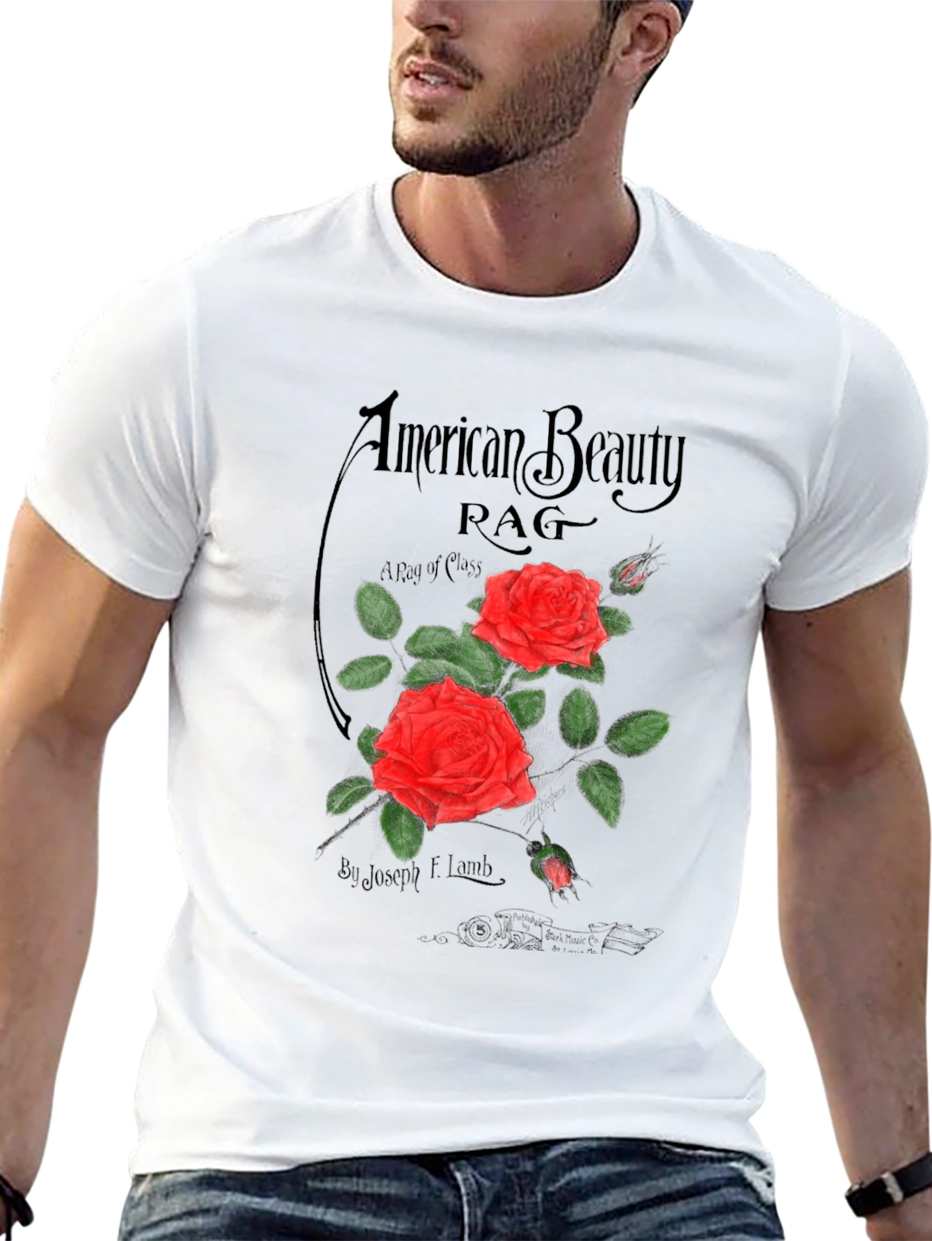 American Beauty Rag Graphic Tee - Classic Rose Design