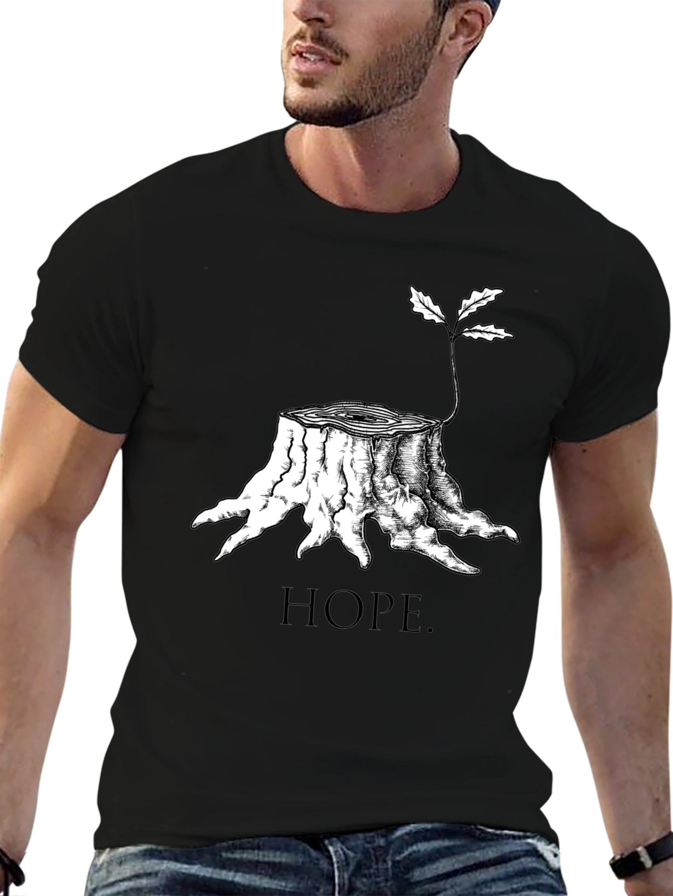 Hope Tree Stump T-Shirt - Black