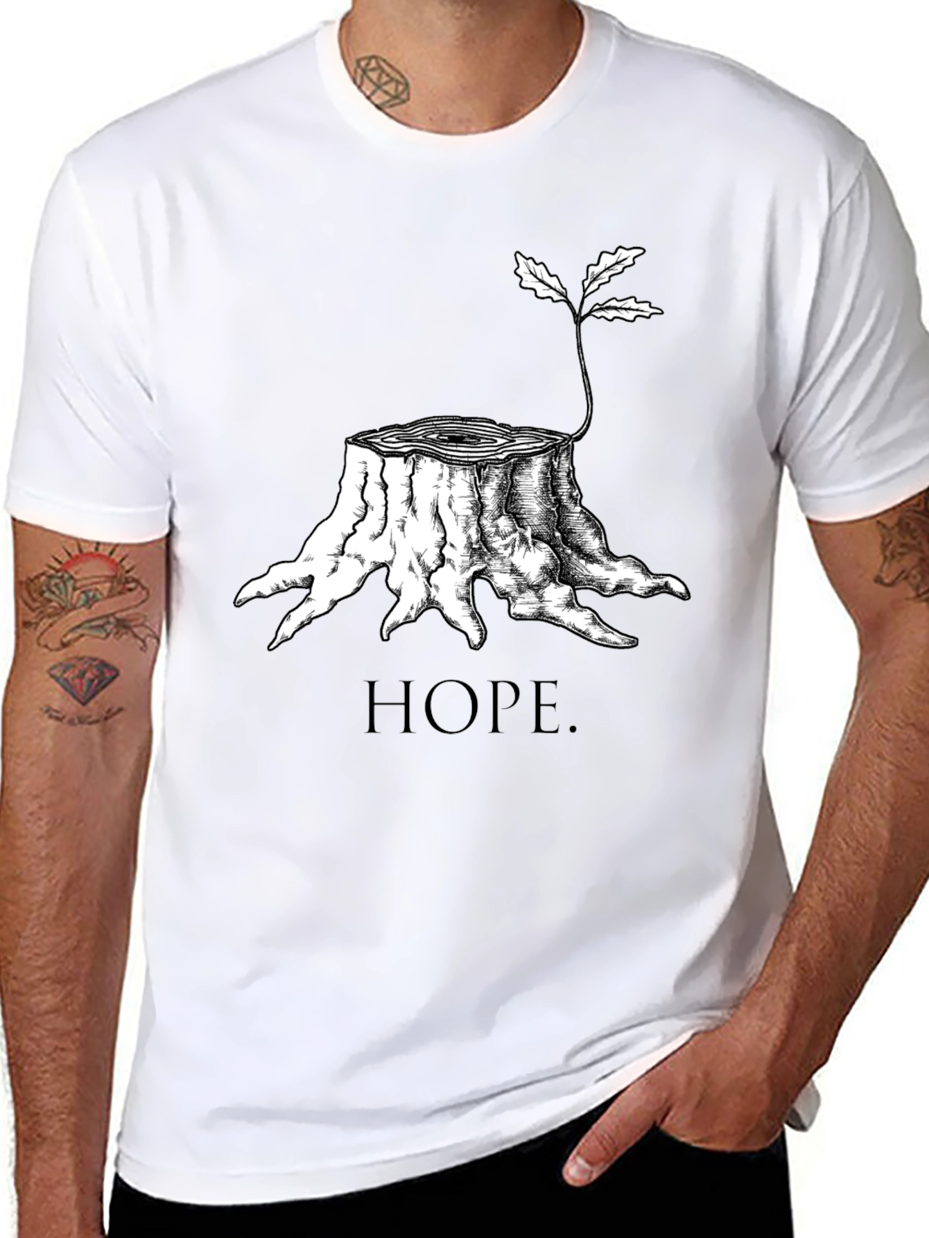 Hope Tree Stump T-Shirt - Black