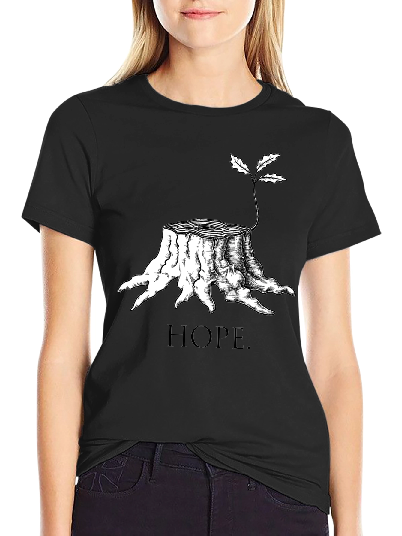 Hope Tree Stump T-Shirt - Black