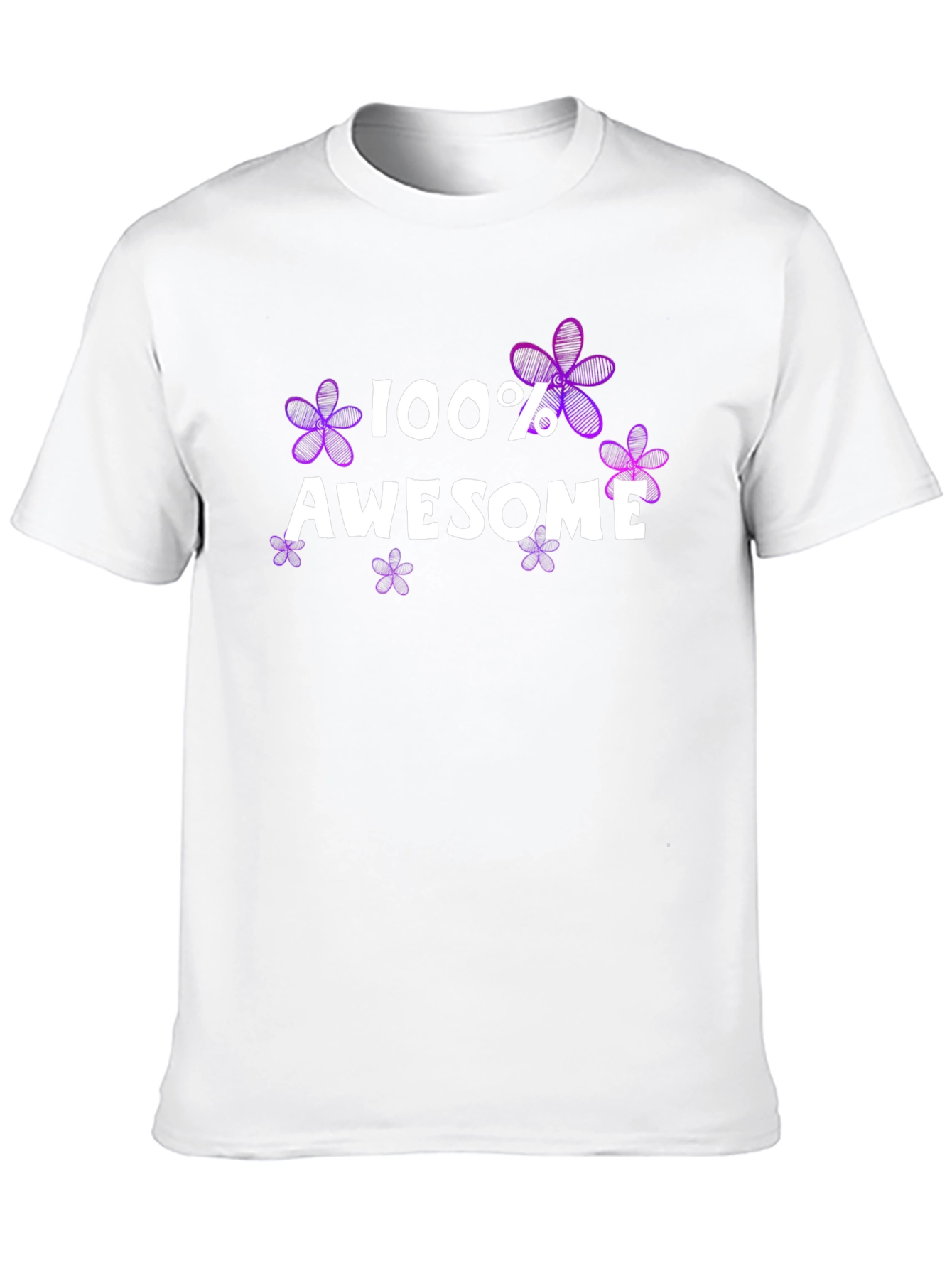 100% Awesome Floral Graphic Tee - Black