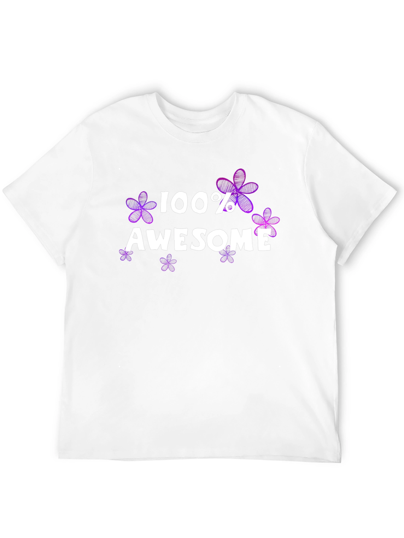 100% Awesome Floral Graphic Tee - Black