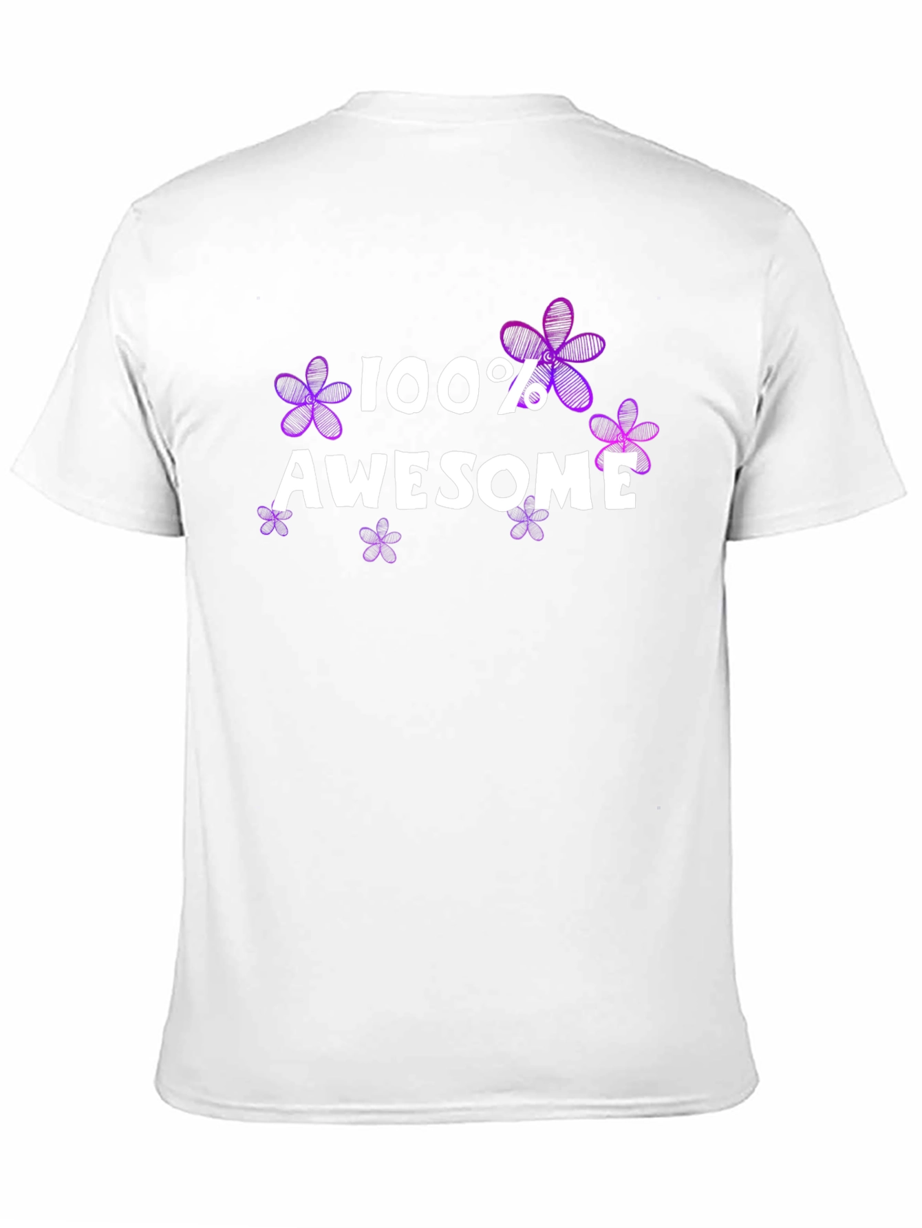 100% Awesome Floral Graphic Tee - Black