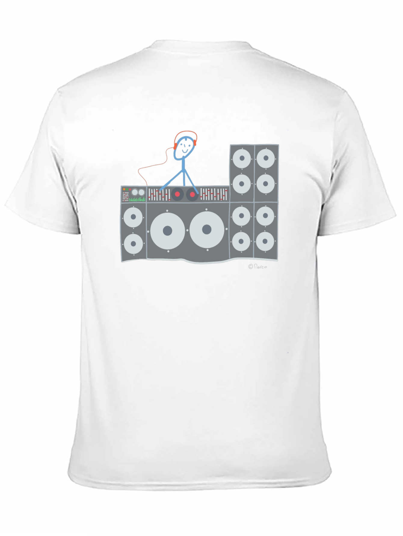 DJ Stick Figure Graphic T-Shirt - Black