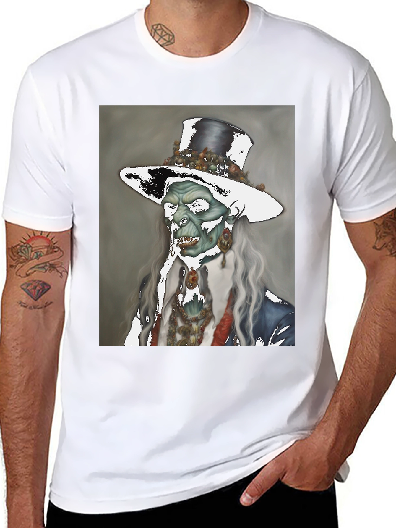 Zombie Gentleman T-Shirt - Undead Elegance