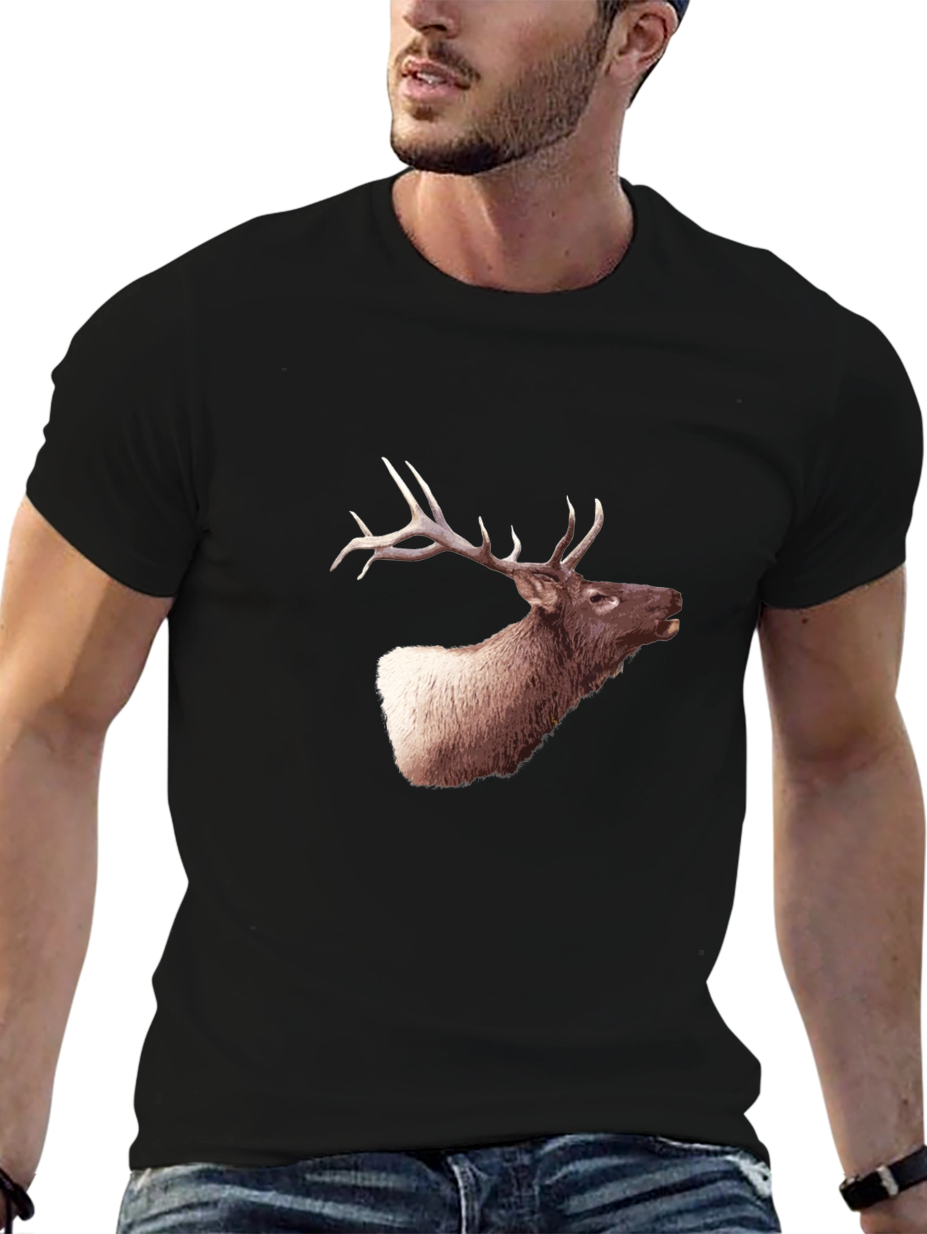 Elk Graphic Tee - Mens Black T-Shirt