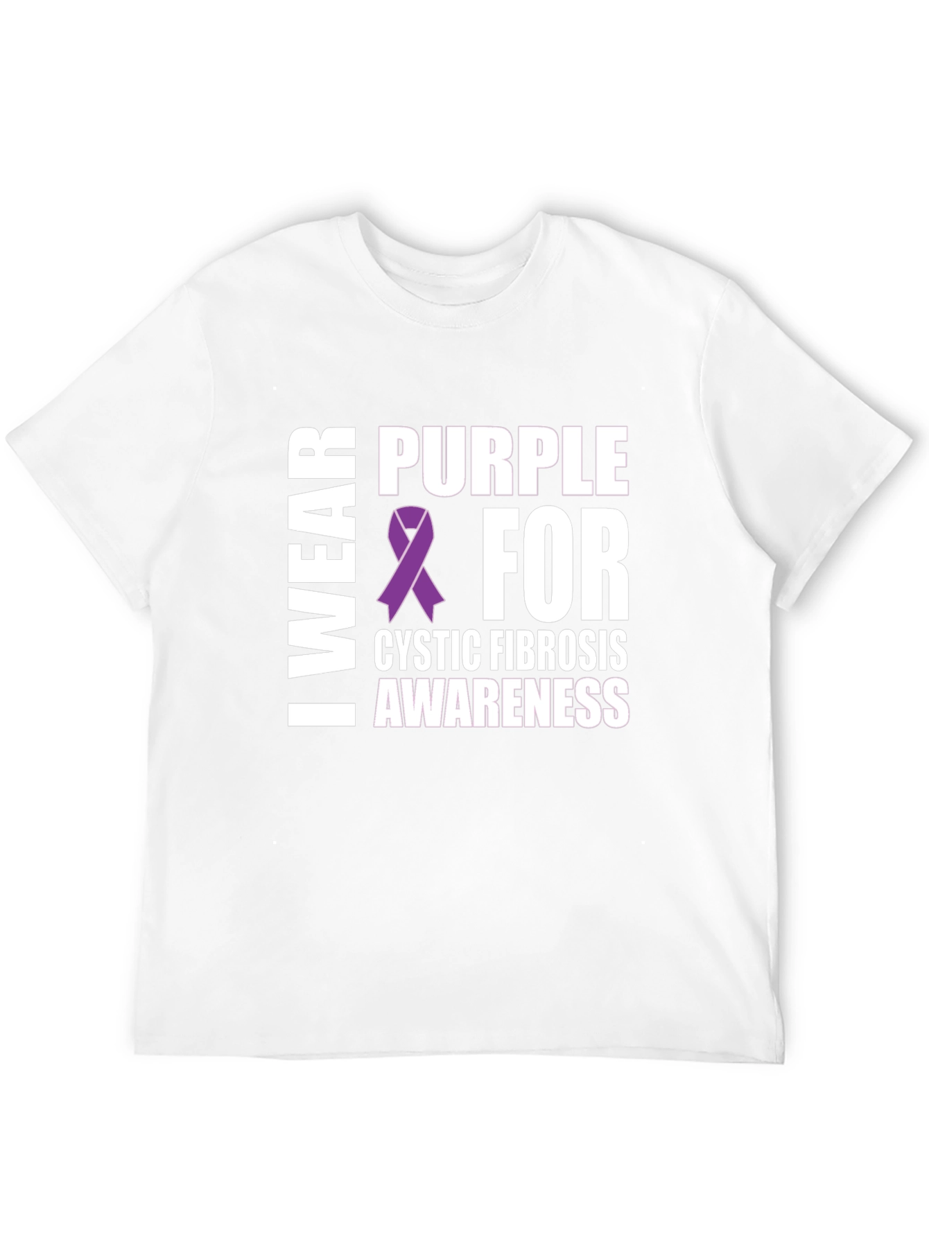 Cystic Fibrosis Awareness Purple Ribbon T-Shirt