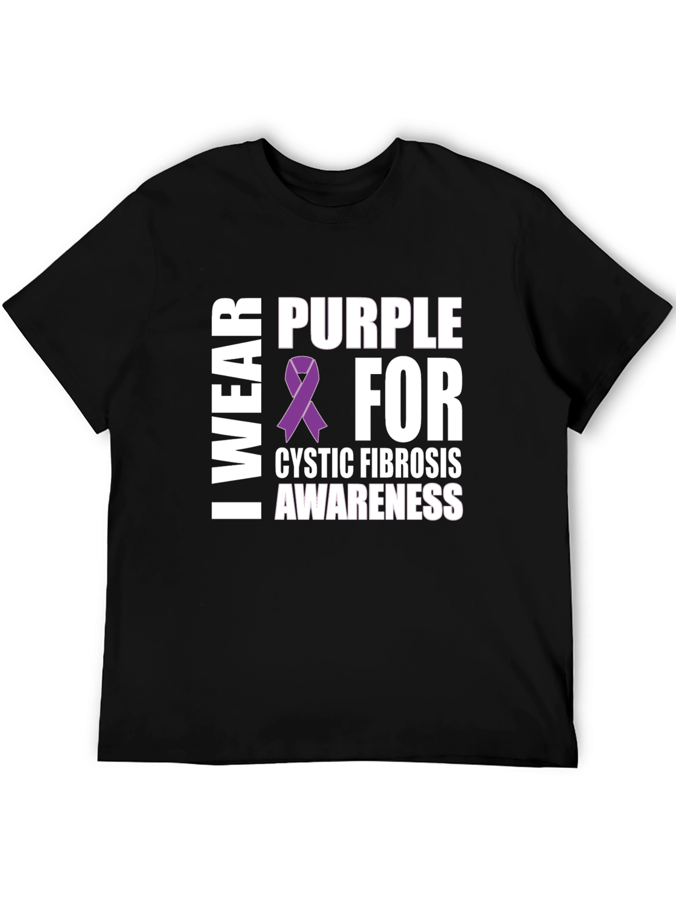 Cystic Fibrosis Awareness Purple Ribbon T-Shirt