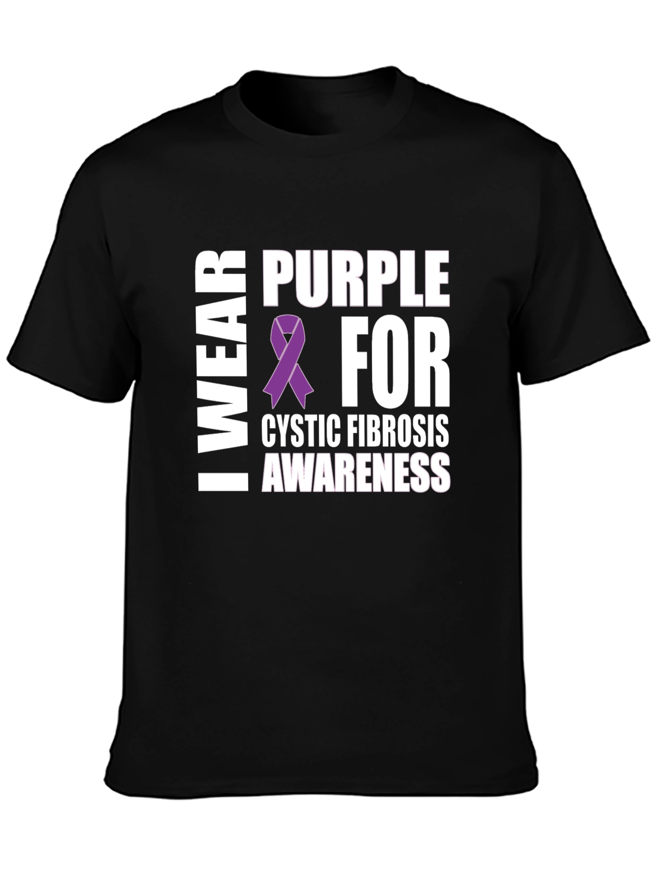 Cystic Fibrosis Awareness Purple Ribbon T-Shirt