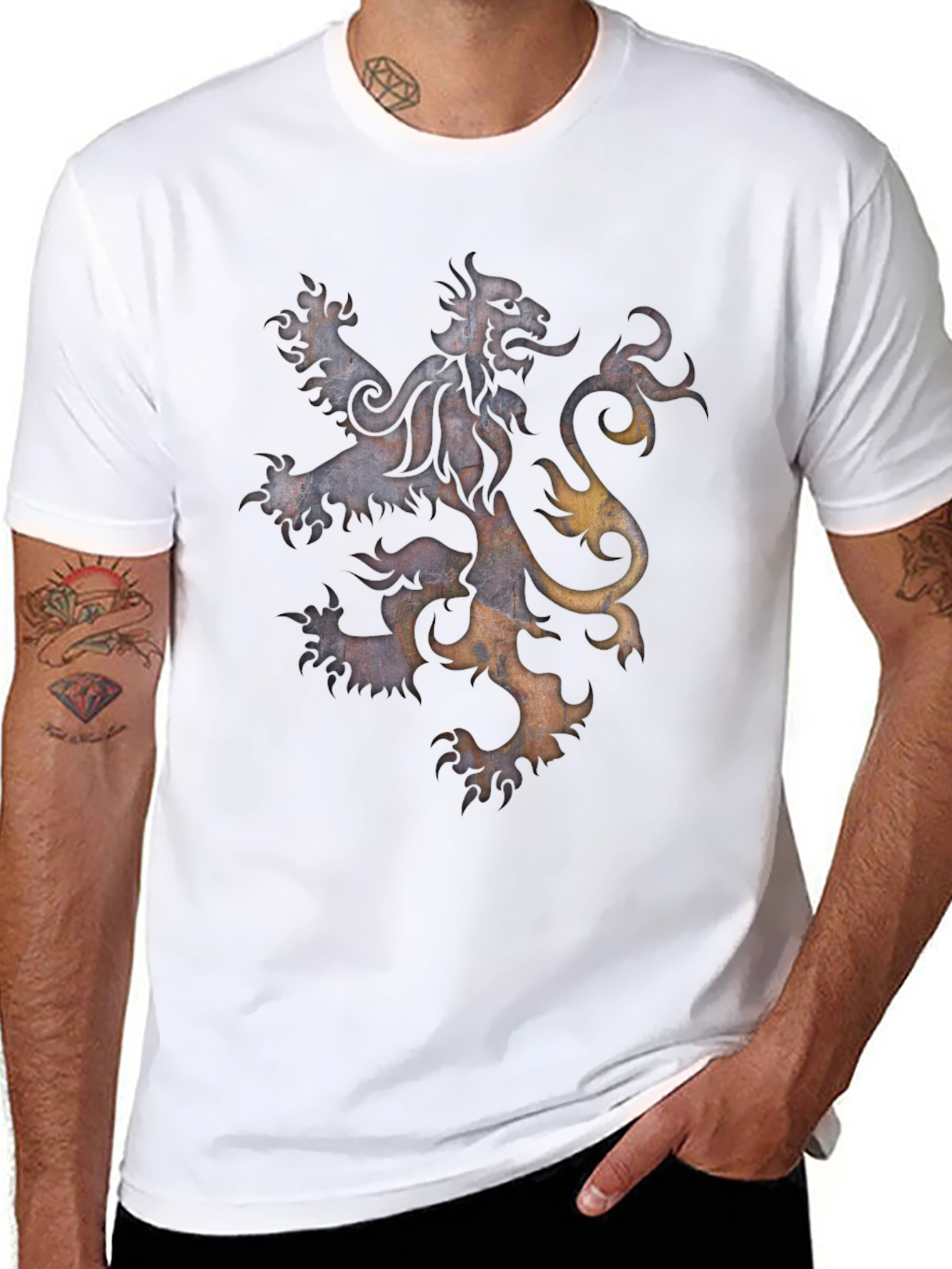 Lion Crest Graphic T-Shirt - Mens Black Tee